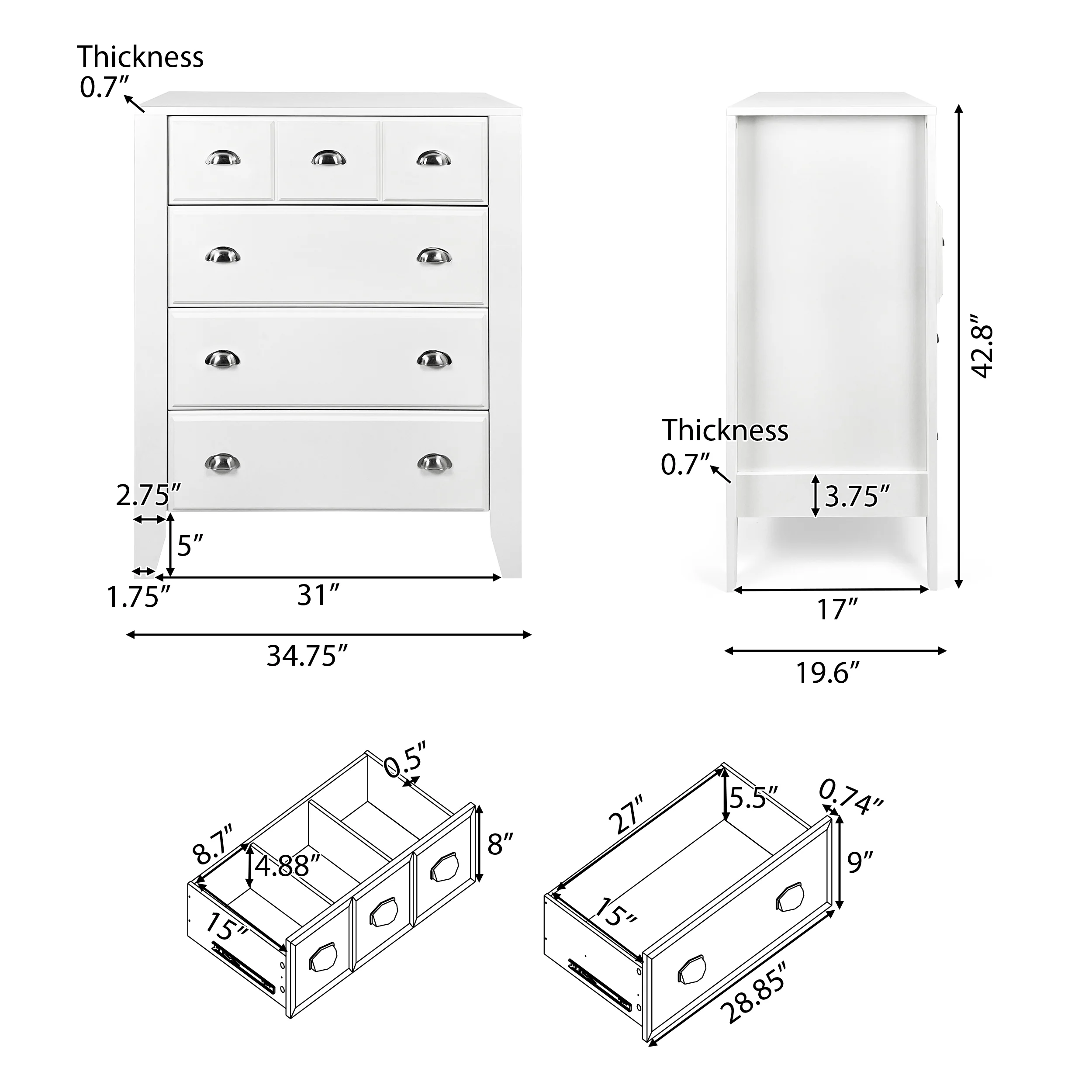 Cleary Contemporary Faux Wood 4 Drawer Dresser - furnishings