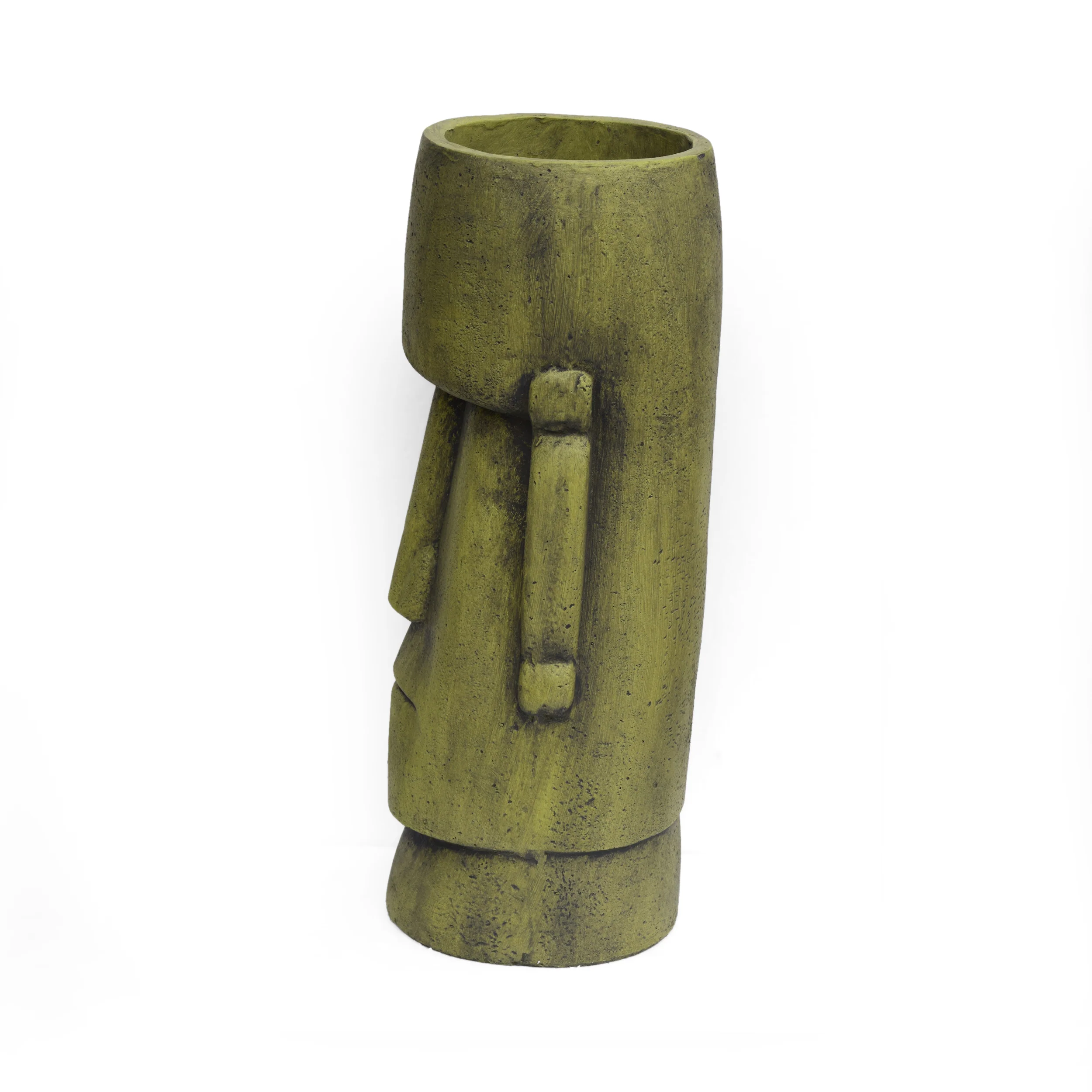 Major Outdoor Easter Island Tiki Urn, Antique Green Finish - furnishings