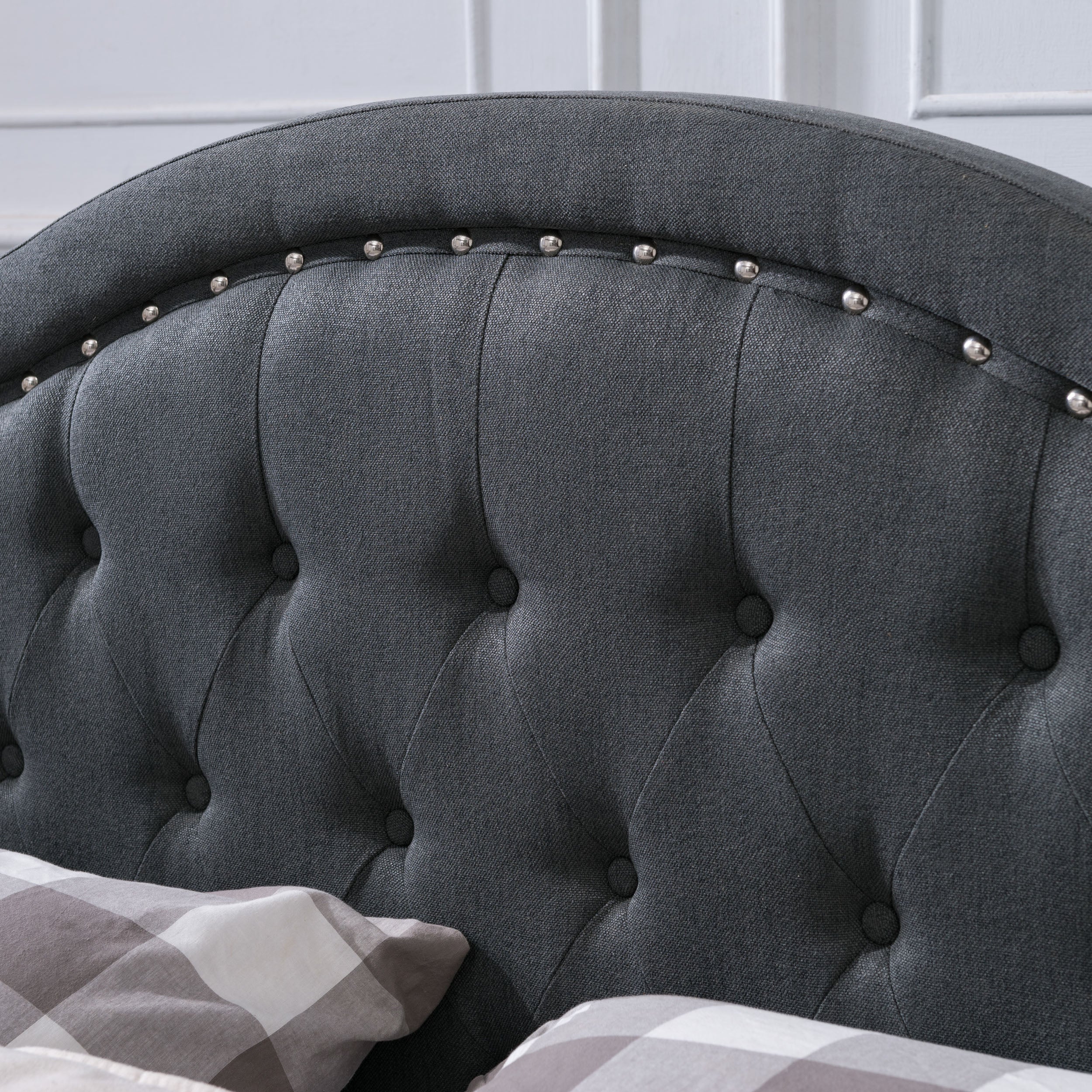 Mason Fully-Upholstered Traditional Bed Frame - furnishings