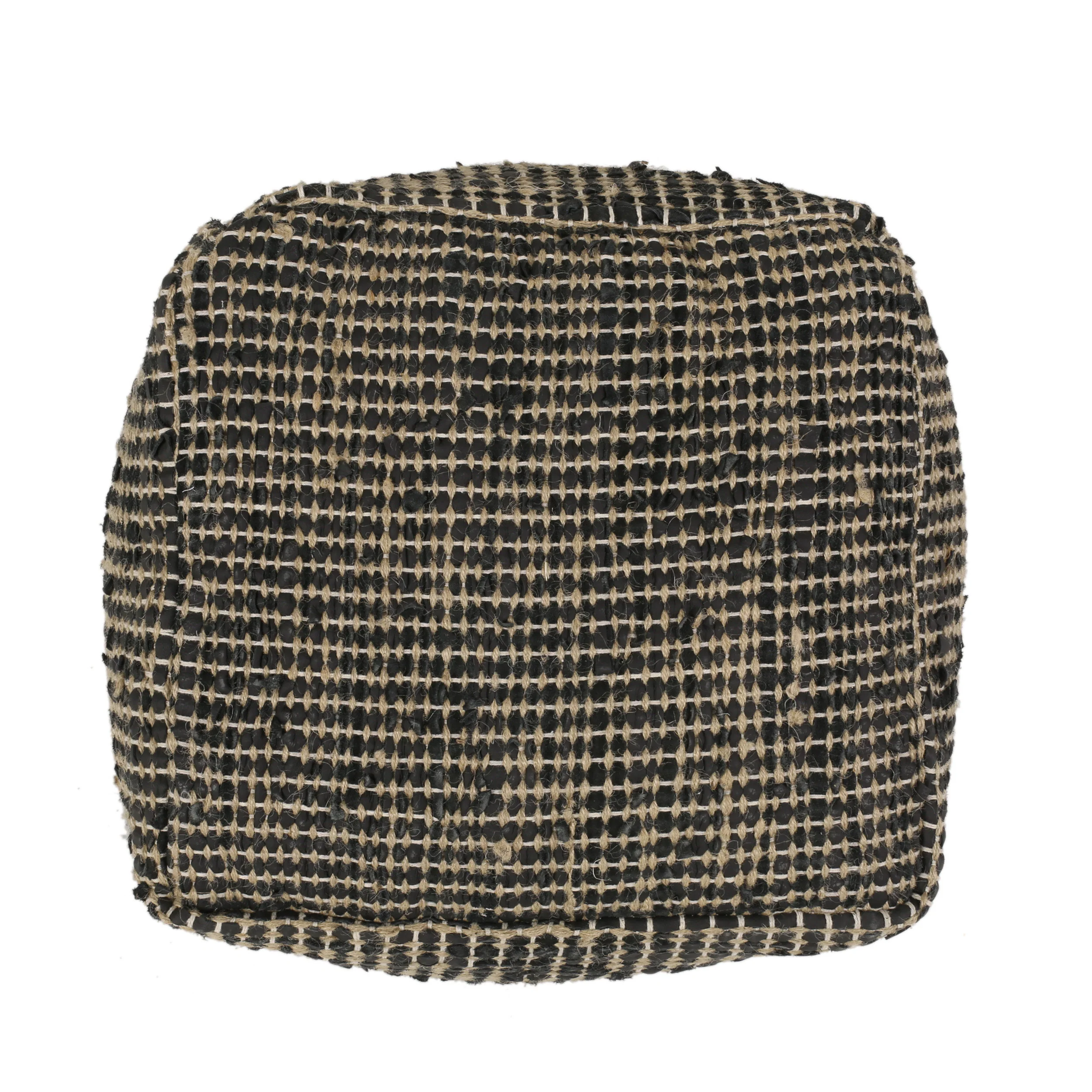 Glencoe Boho Handcrafted Fabric Cube Pouf - furnishings