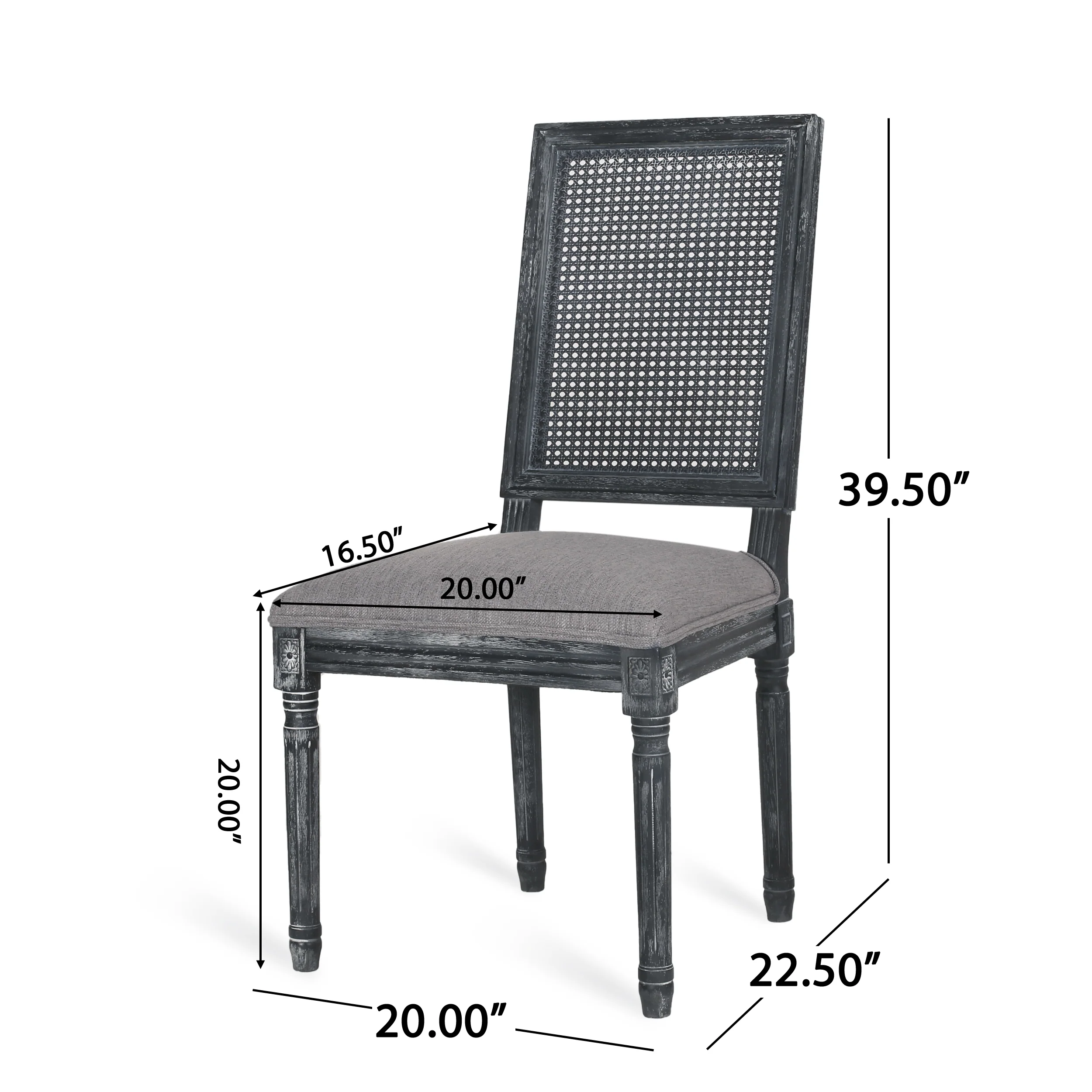 Brownell French Country Wood and Cane Upholstered Dining Chair (Set of 6) - furnishings