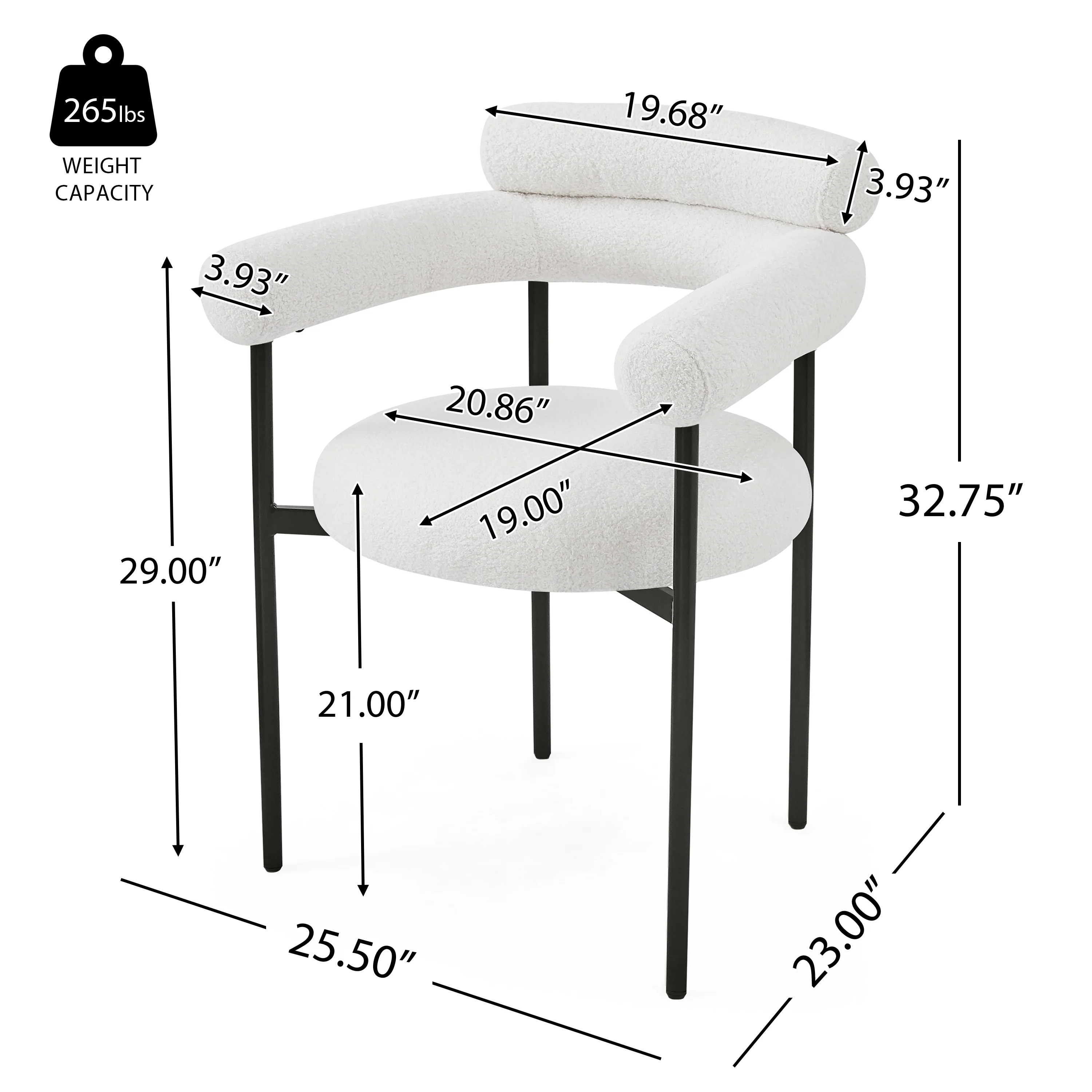 Jornic Modern Arm Upholstered Dining Chair - furnishings