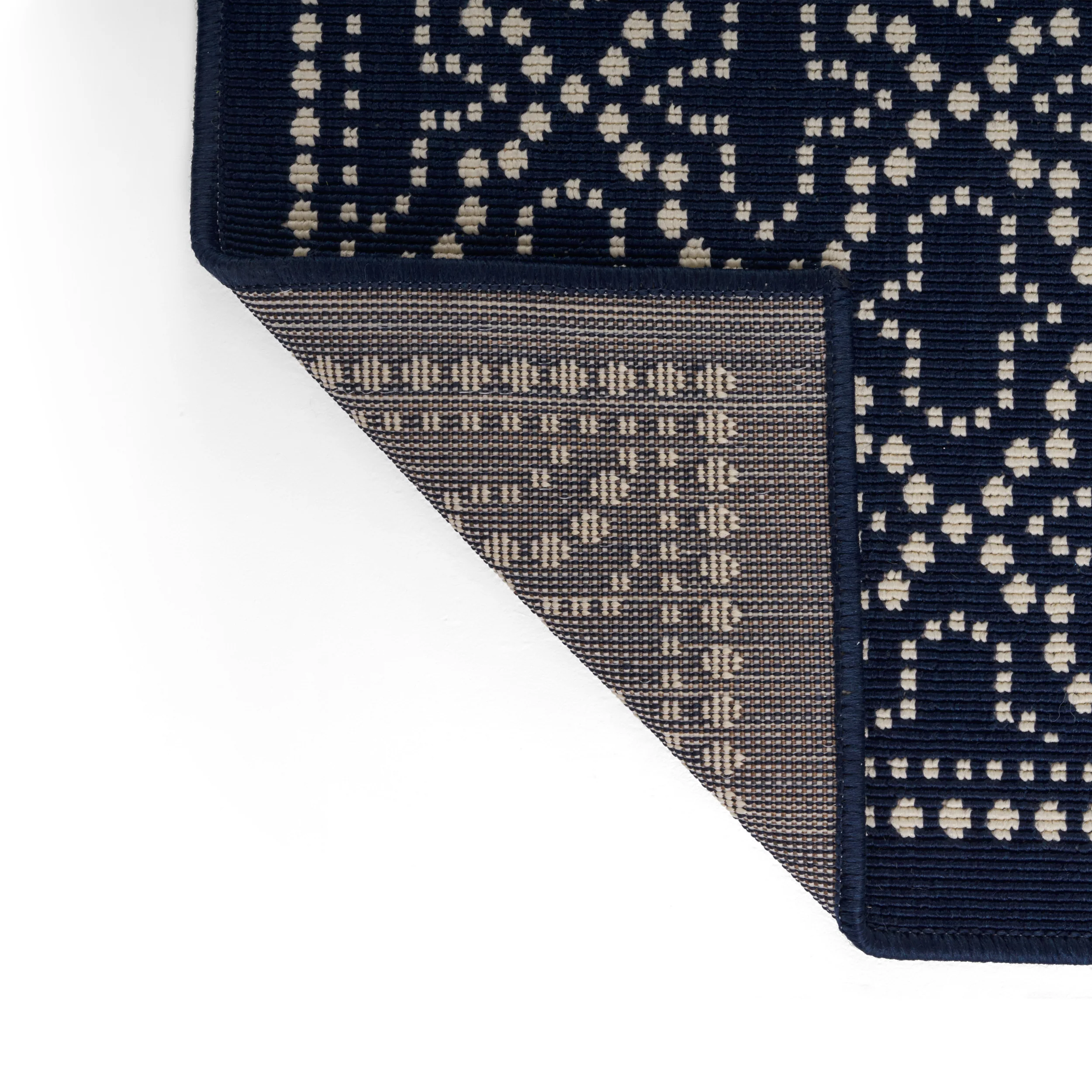 Madeline Outdoor Border Area Rug, Navy and Ivory - furnishings