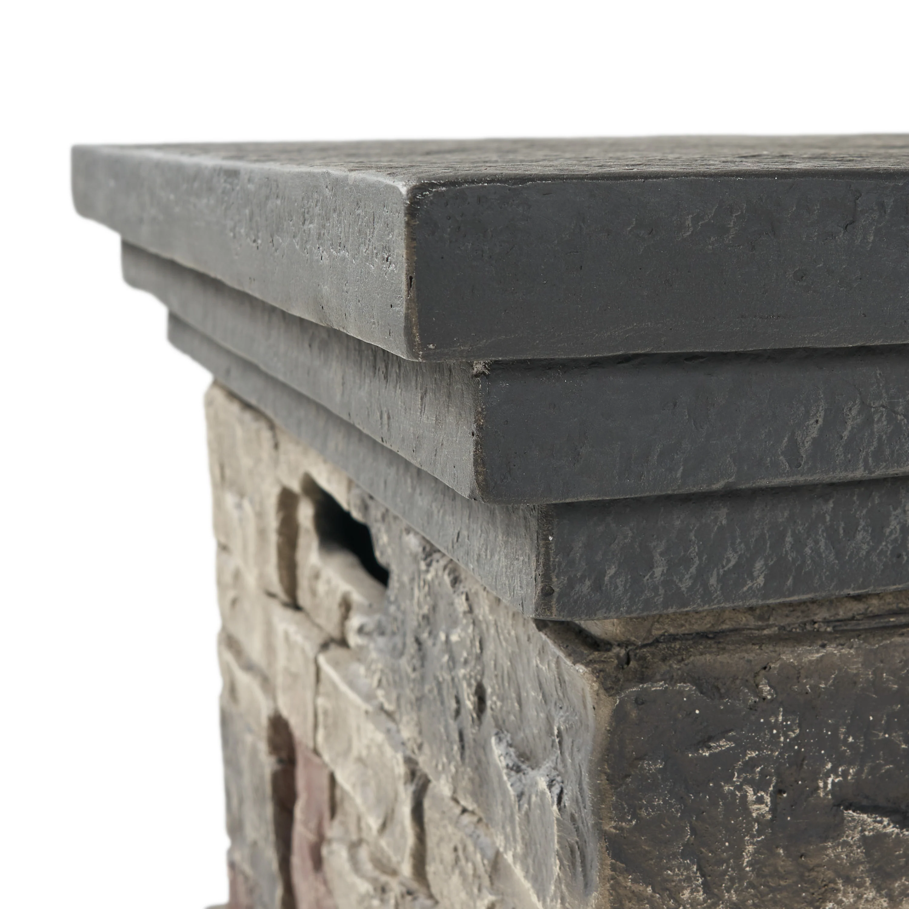 Troy Outdoor 50,000 BTU Lightweight Concrete Rectangular Fire Pit (No Tank Holder), Stone Finish - furnishings