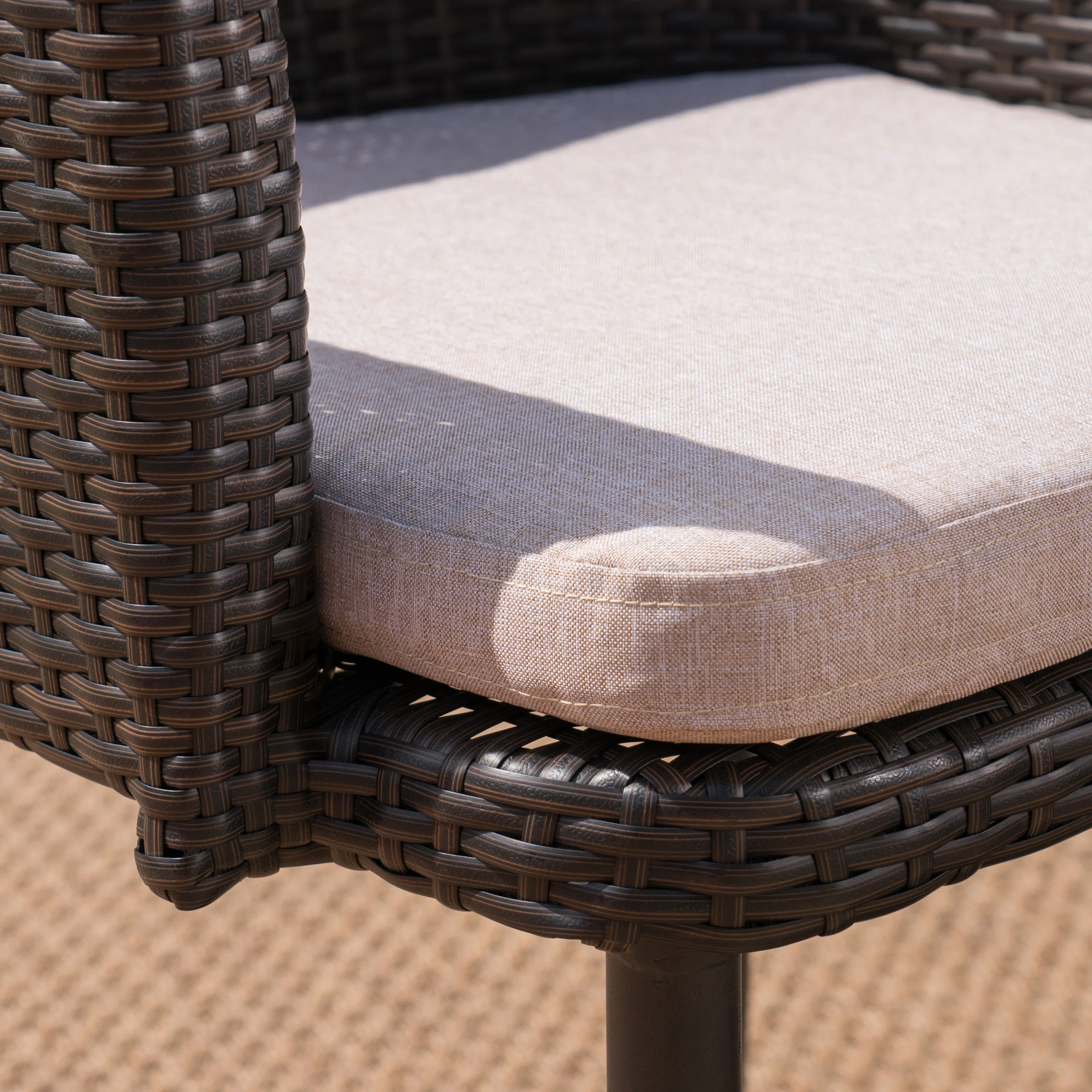 Tammy Outdoor 6 Piece Wicker Dining Set with Concrete Dining Table and Bench - furnishings