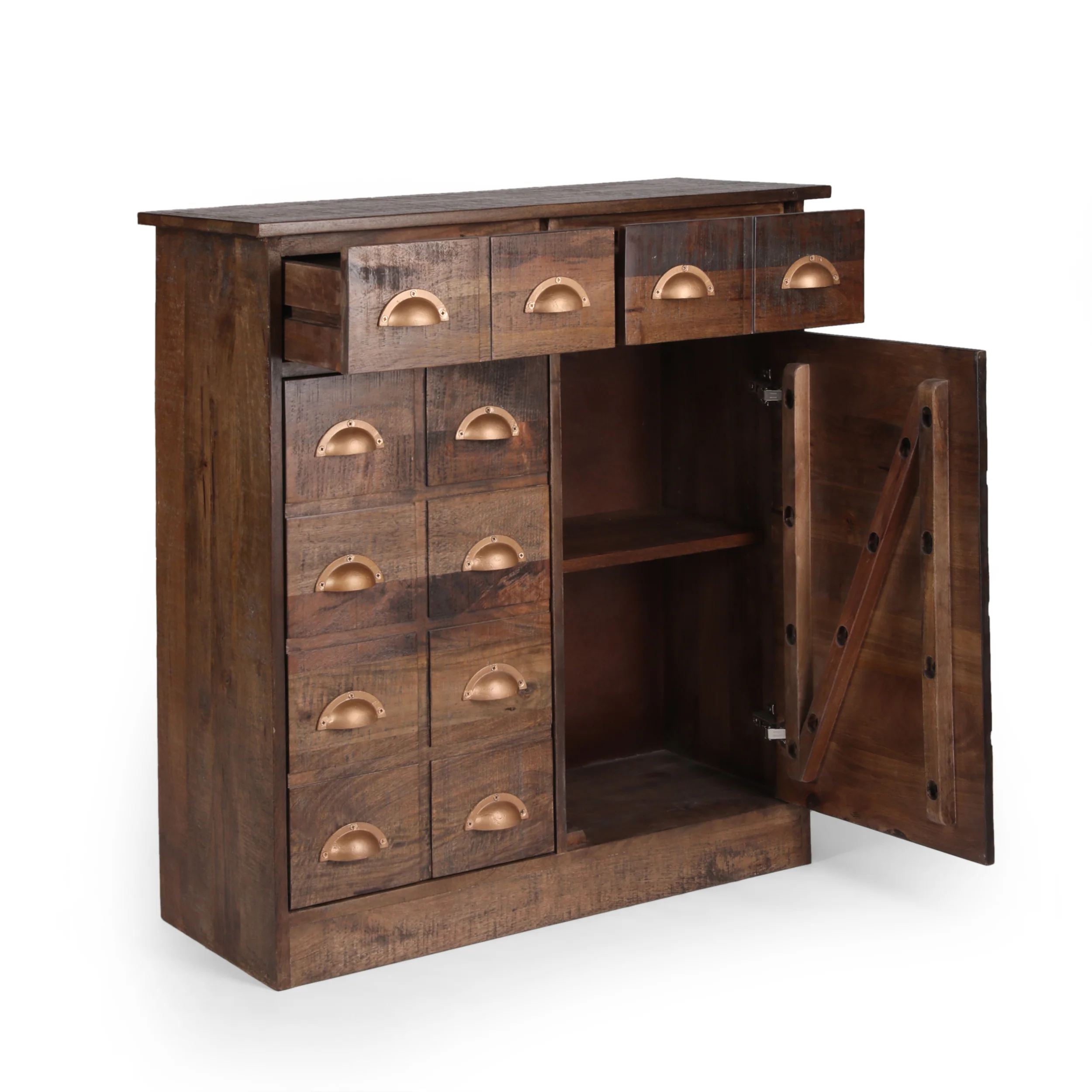 Tift Handcrafted Boho Mango Wood Cabinet - furnishings
