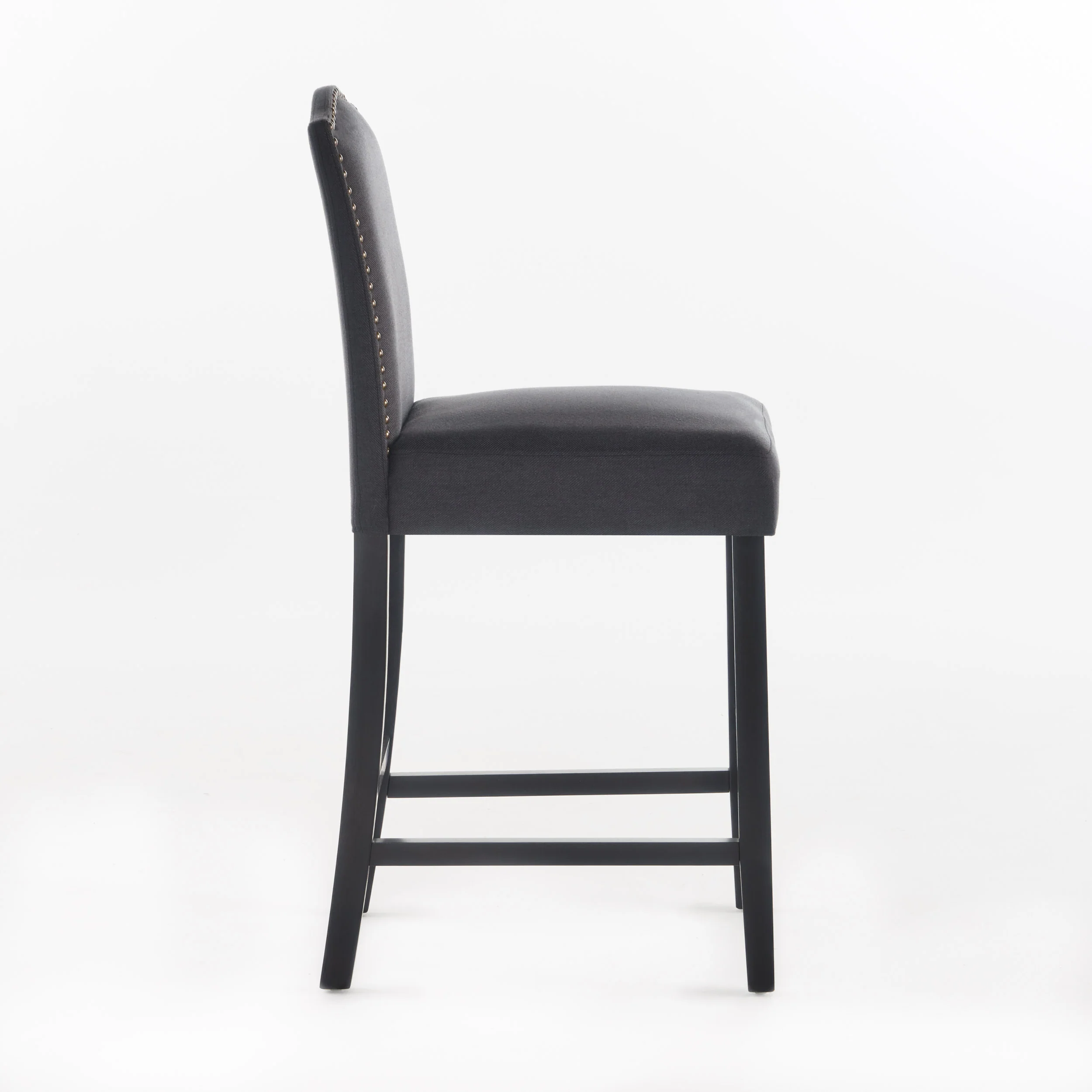 Kainu Dark Charoal Fabric Counter Stools, Set of 2 - furnishings