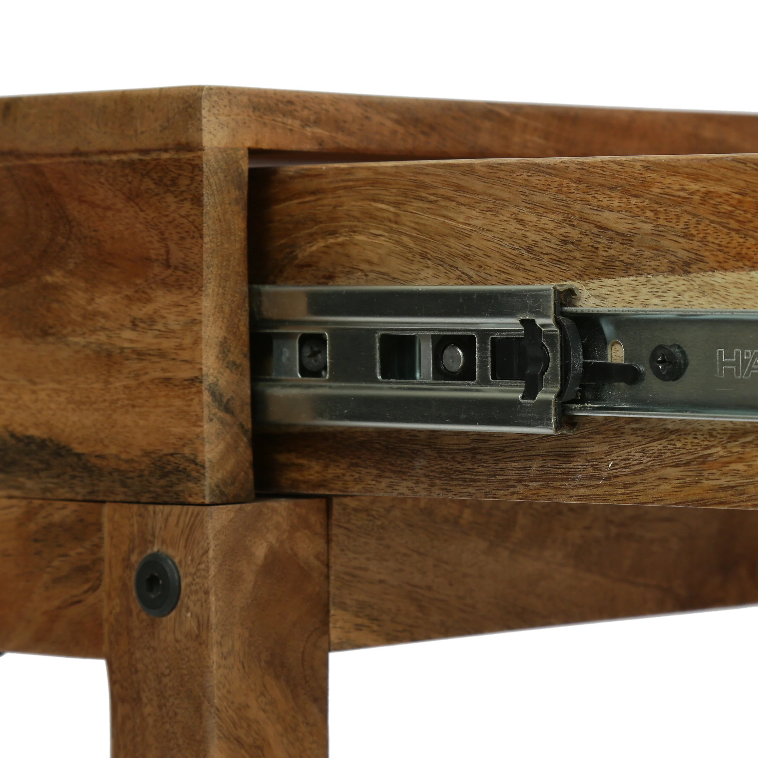 Warrenton Ricketson Contemporary Handcrafted Mango Wood Desk with Storage, Natural and White - furnishings
