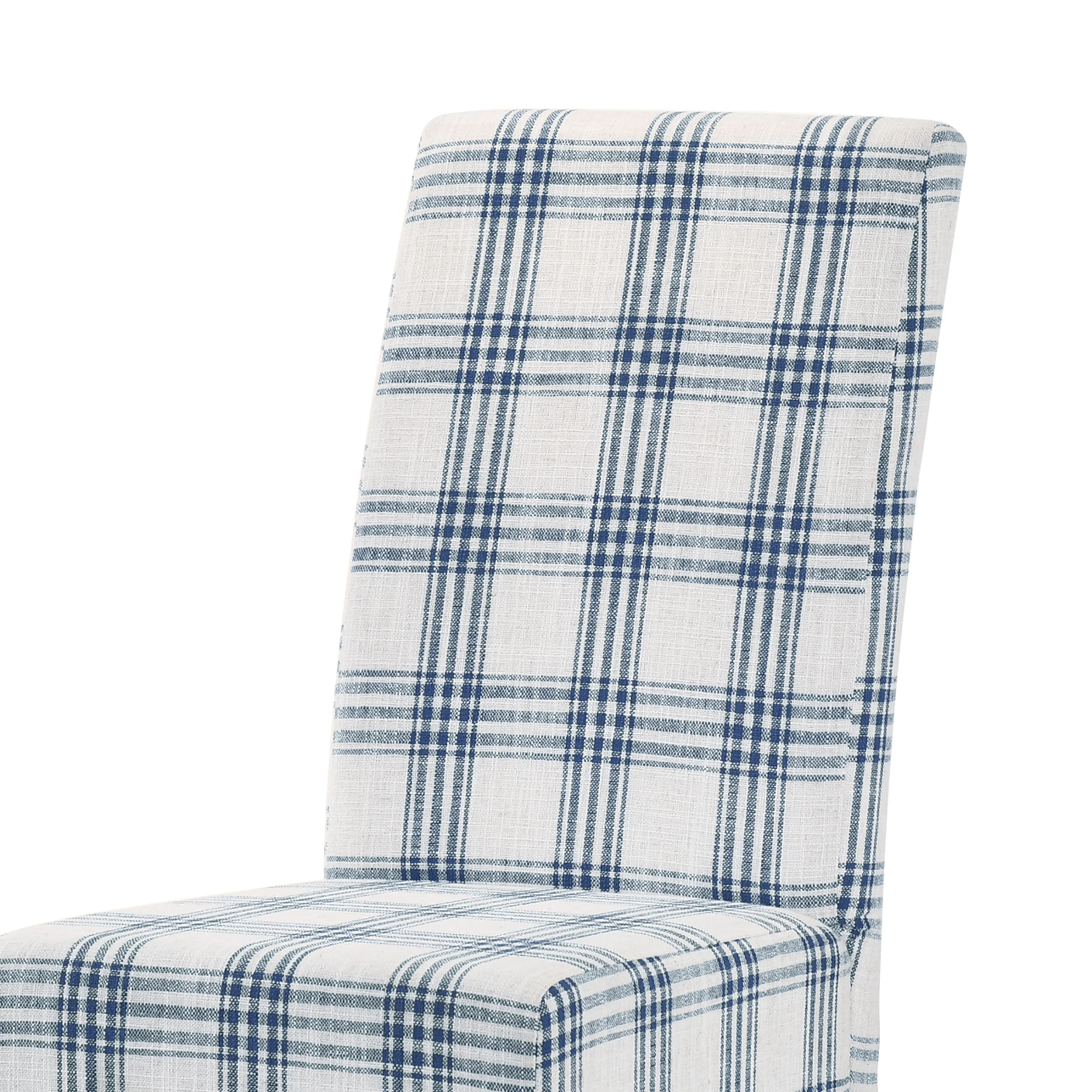 Percival Contemporary Upholstered Plaid Dining Chairs, Set of 2 - furnishings