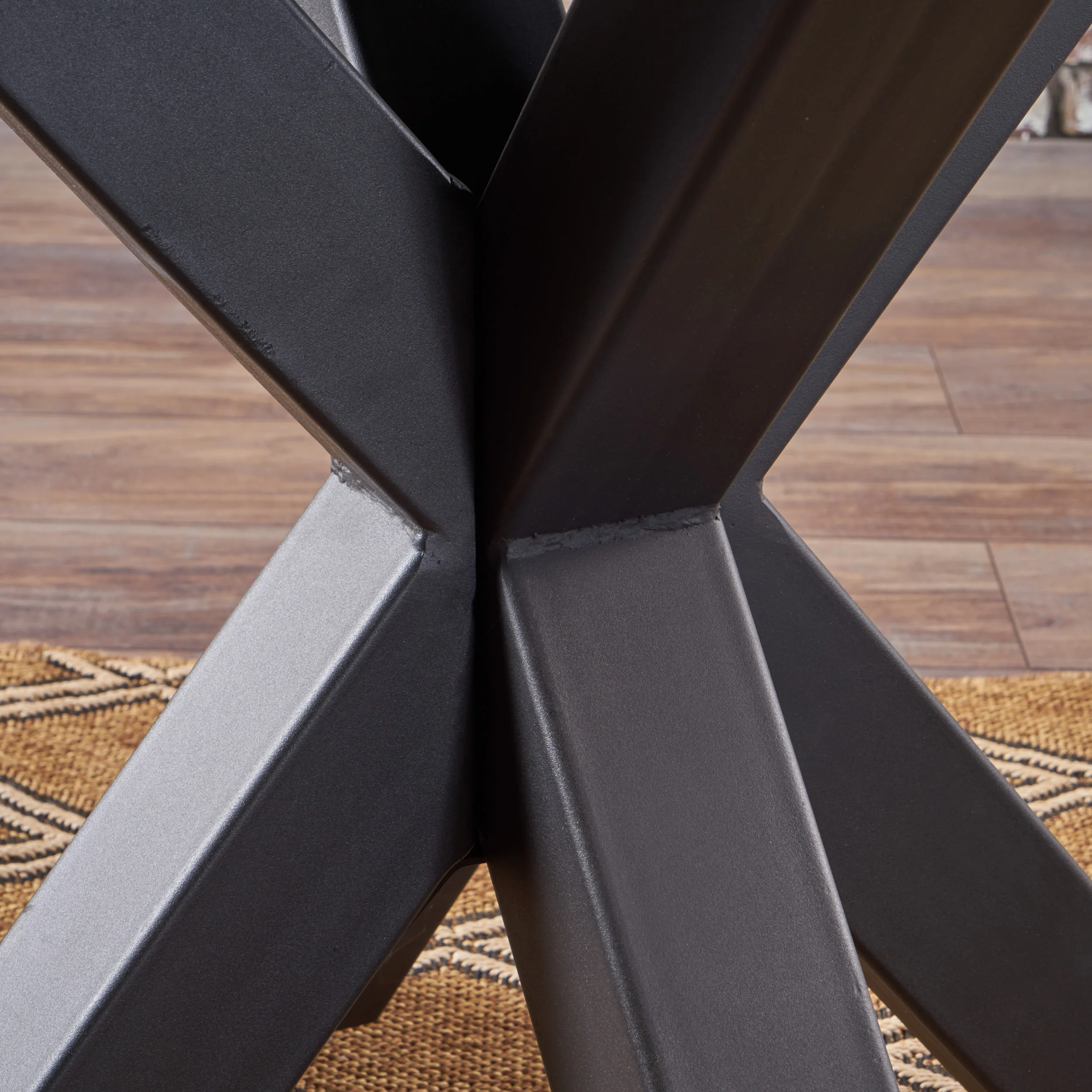Caprice Modern Lightweight Concrete Circular Dining Table with Cross Base - furnishings