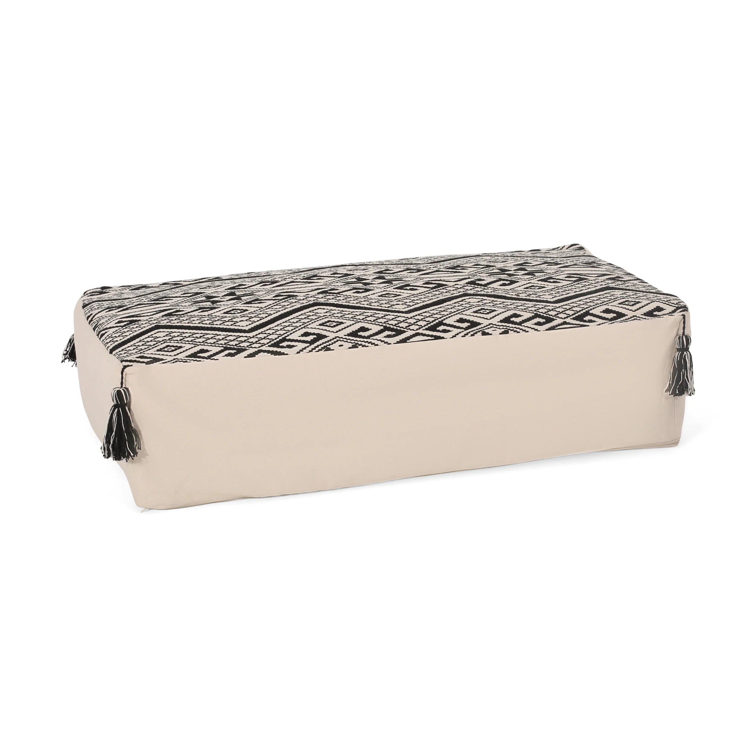 Leilana Boho Rectangular Bean Bag Ottoman - furnishings