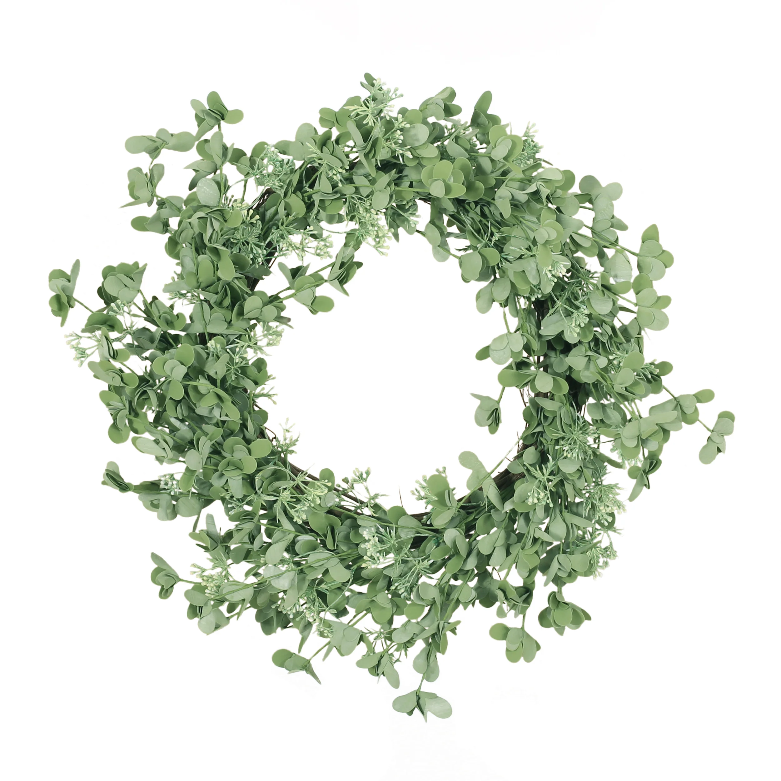 27 Inch Artificial Creeping Woodsorrel Wreath - furnishings