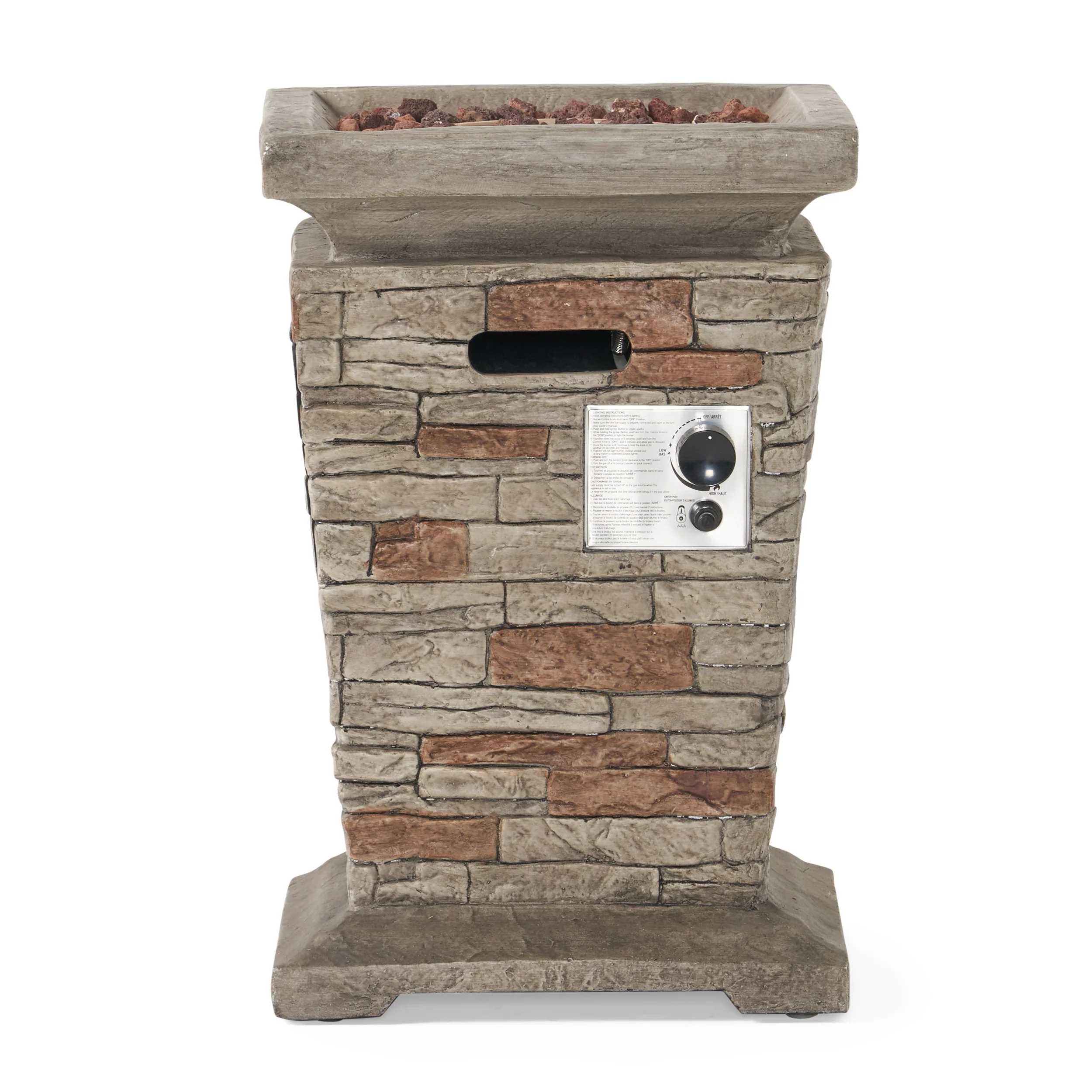 Coldwater Outdoor 19-inch Liquid Propane Fire Column - furnishings