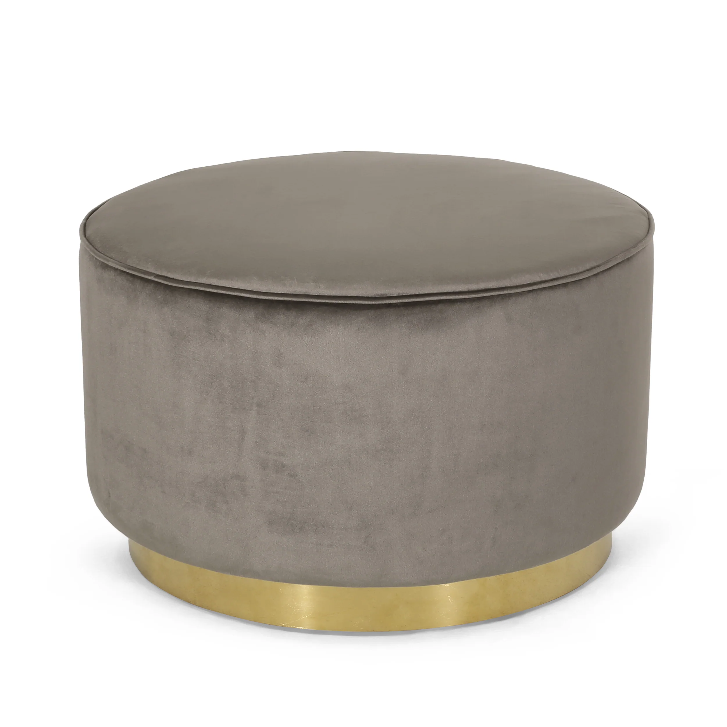 Kile Modern Glam Velvet Swivel Ottoman - furnishings