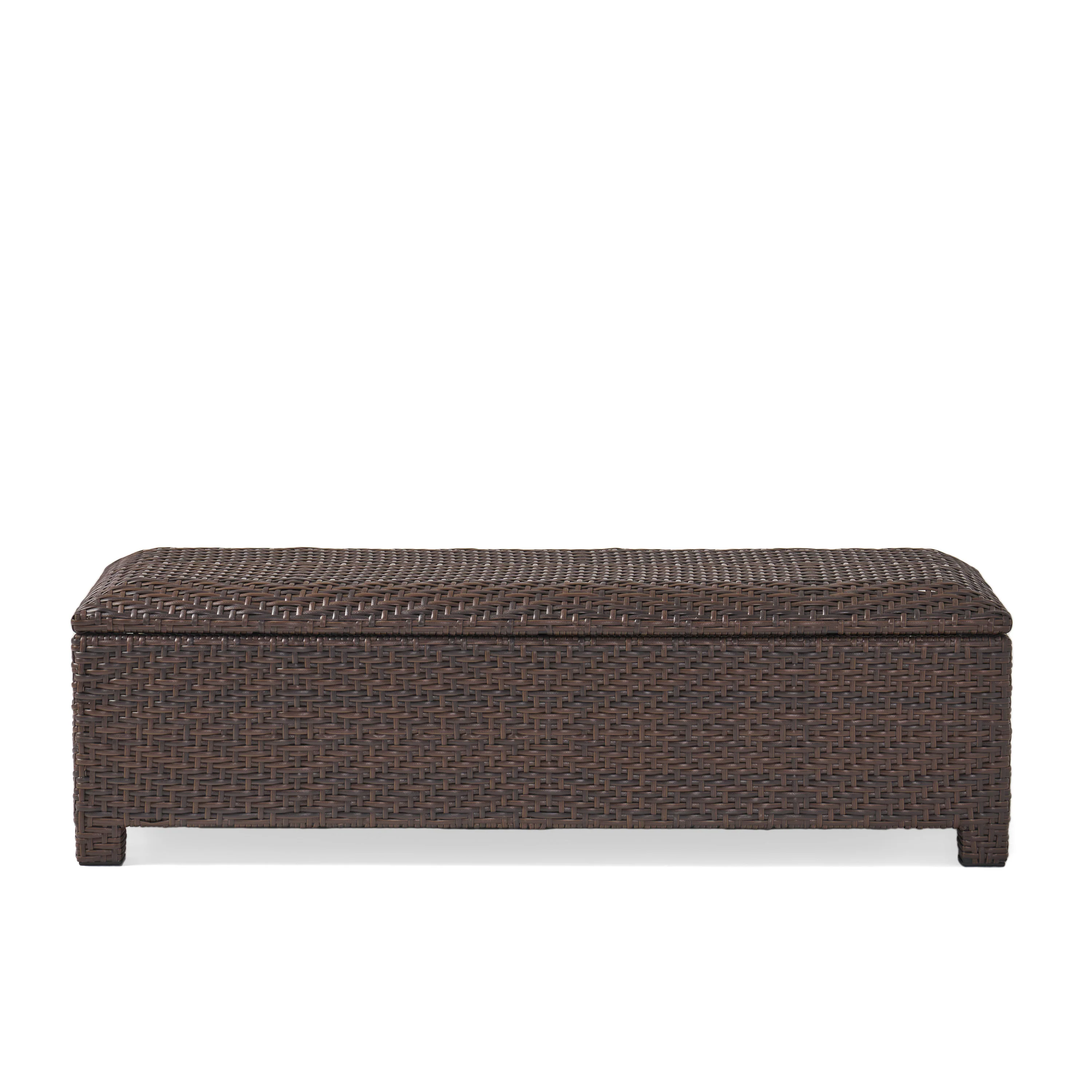 Santa Cruz Brown Wicker Storage Ottoman - furnishings
