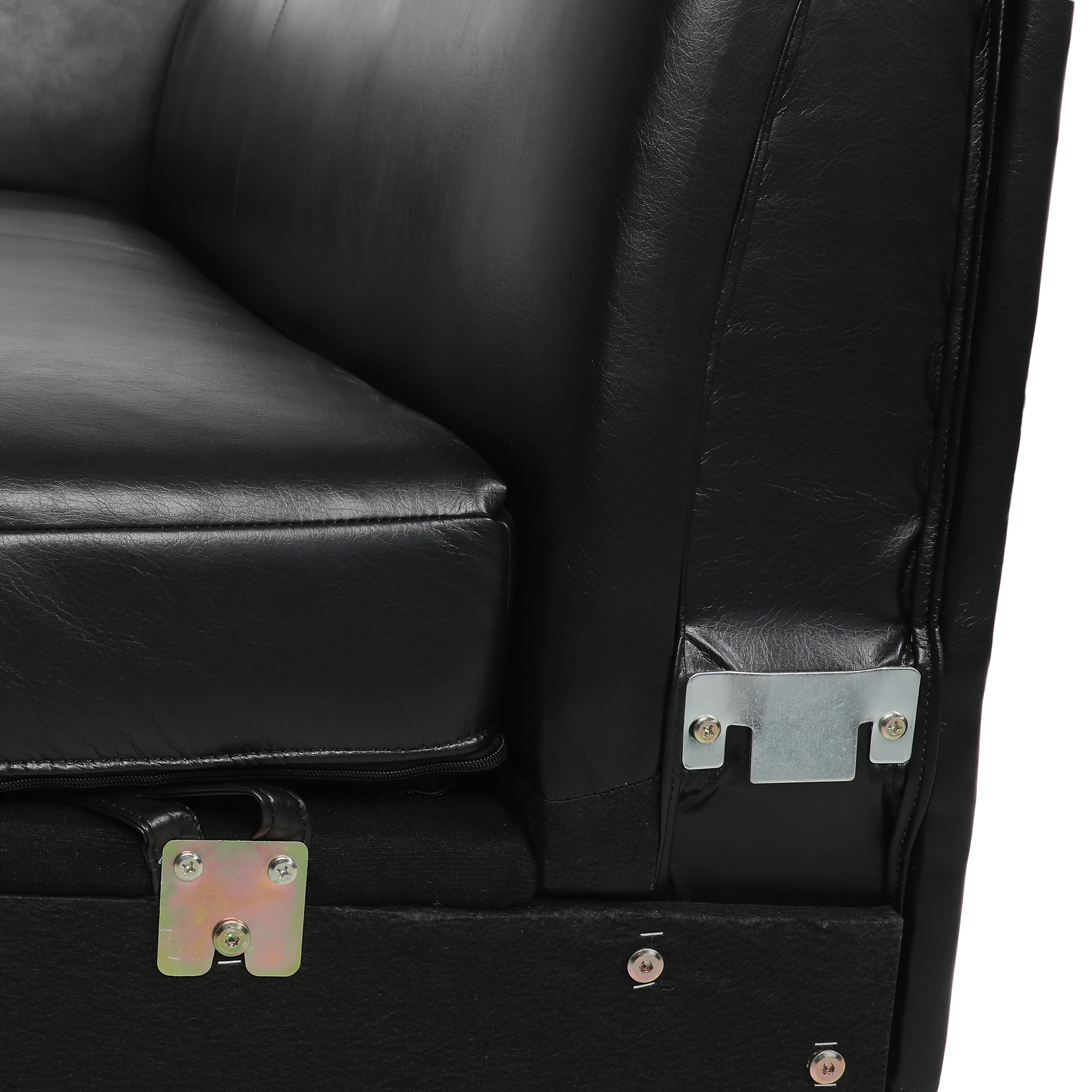 Minkler Contemporary Faux Leather 3 Seater Sofa with Chaise Lounge - furnishings