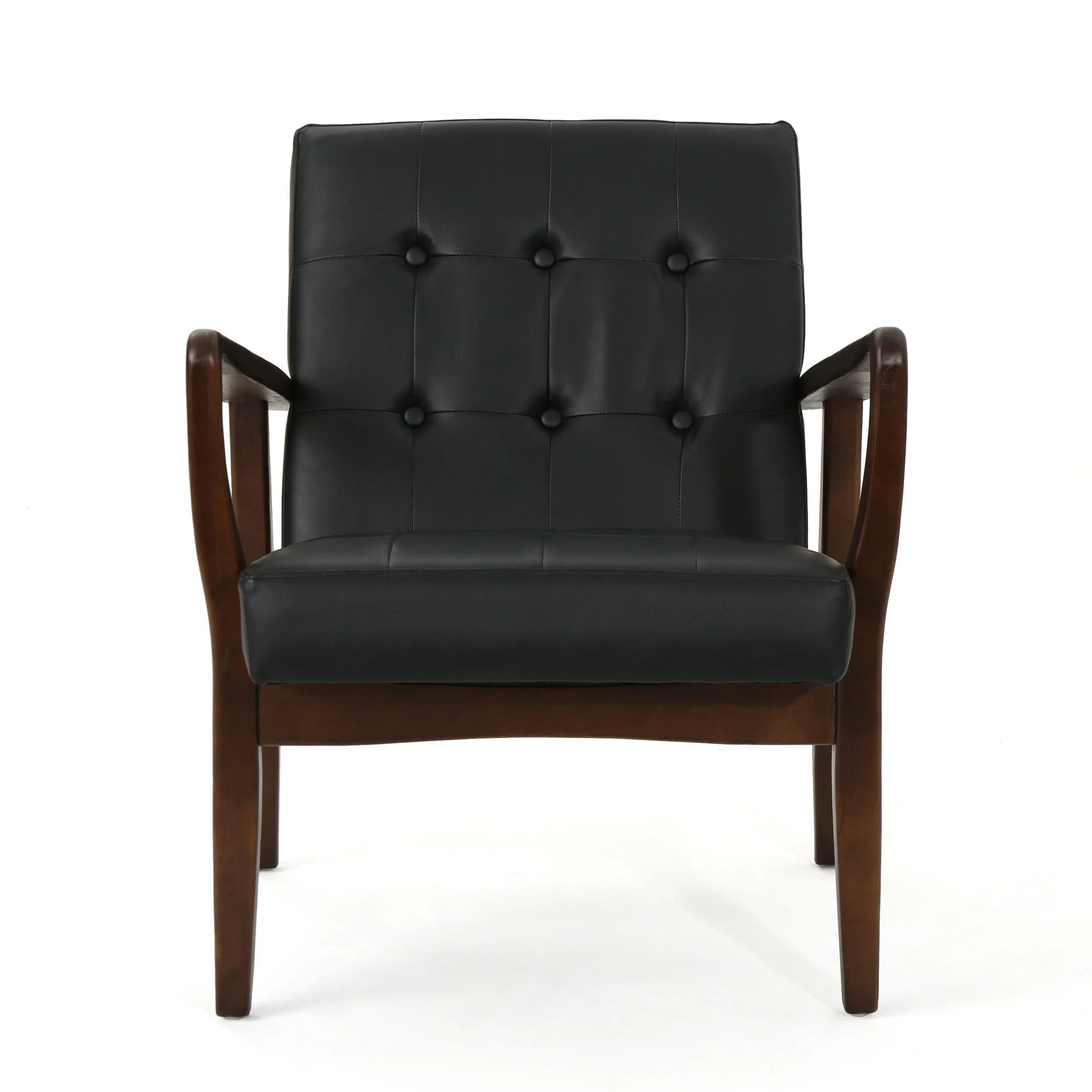 Callisto Mid Century Modern Leather Club Chair - furnishings