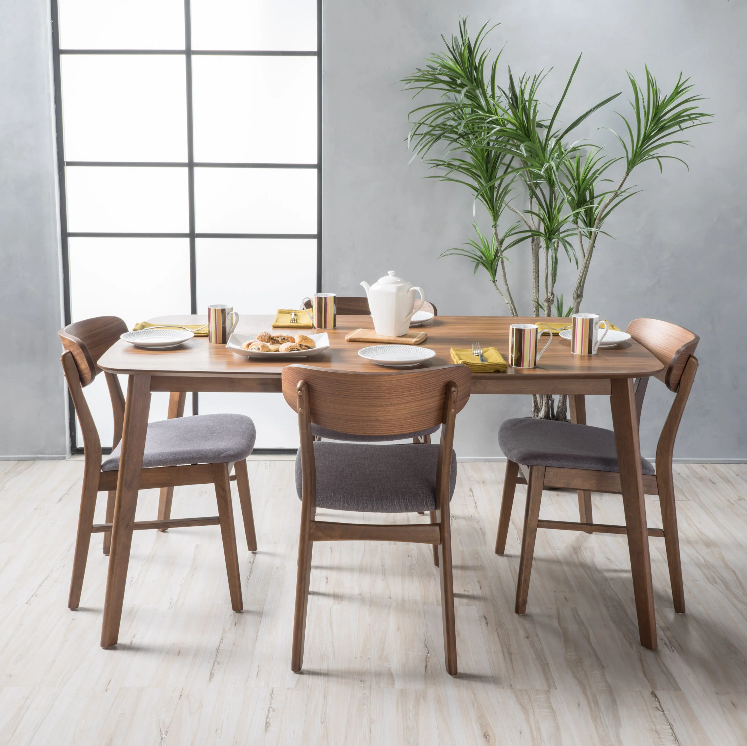 Lucille Mid-Century Modern 5 Piece Dining Set - furnishings