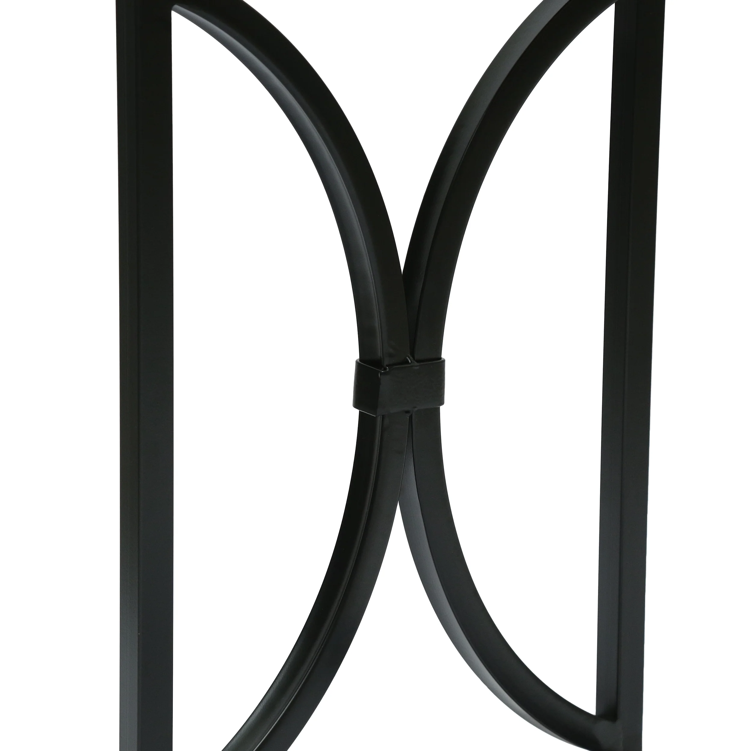 Printz Boho Handcrafted Mango Wood C-Shaped Side Table, Natural and Black - furnishings