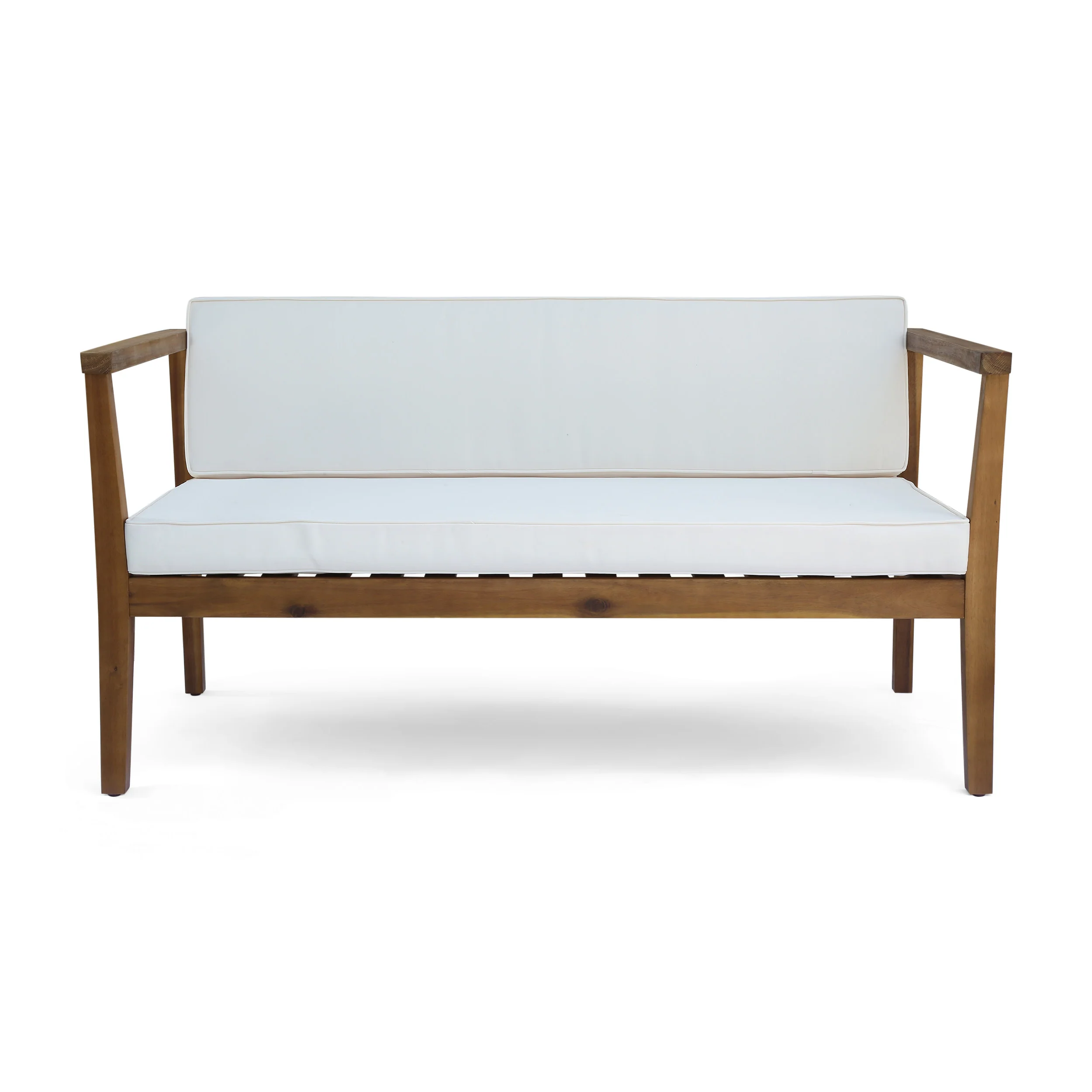 Maddox Outdoor 4-Seater Acacia Wood Chat Set with Coffee Table - furnishings