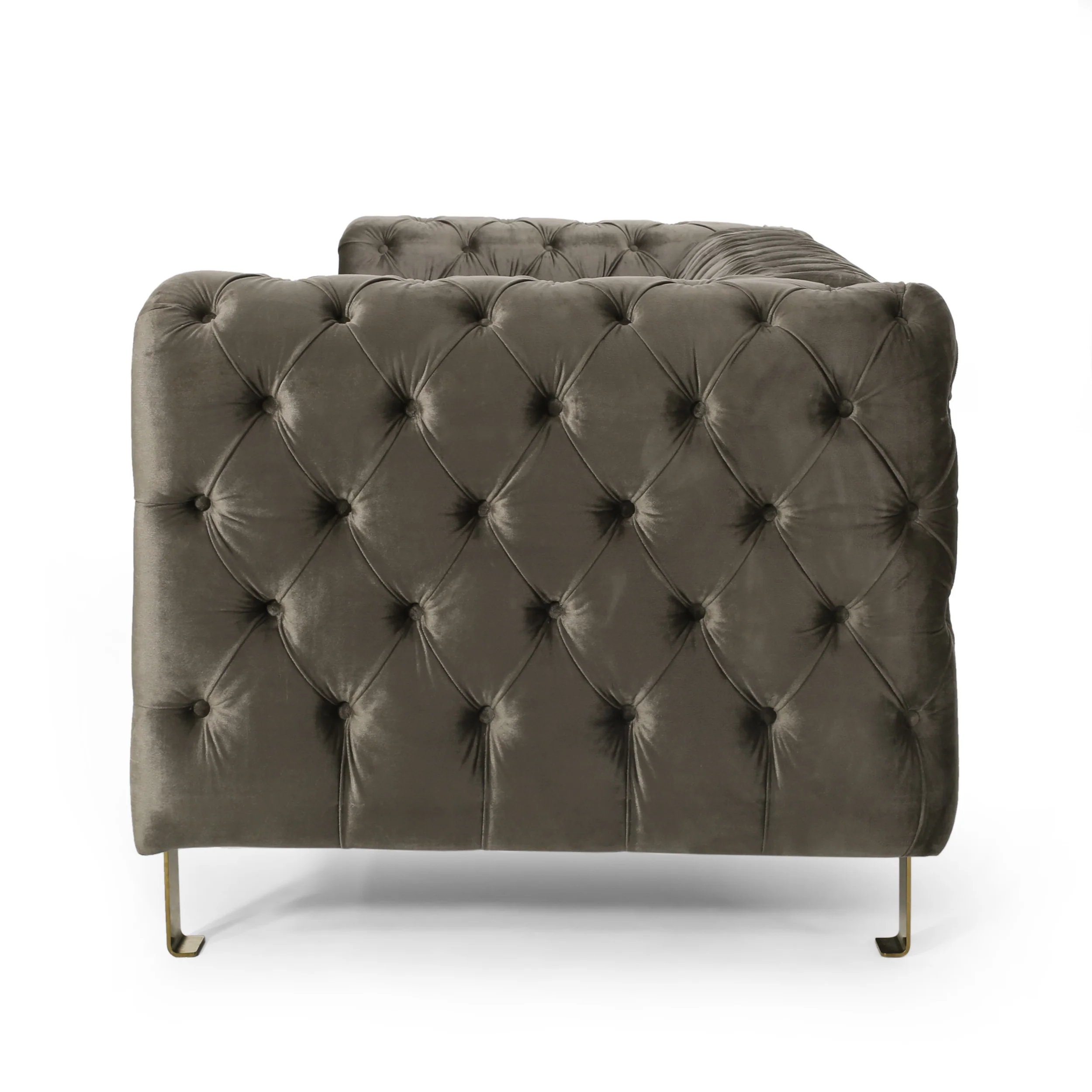 Giovanna Modern Glam Tufted Velvet 3 Seater Sofa - furnishings