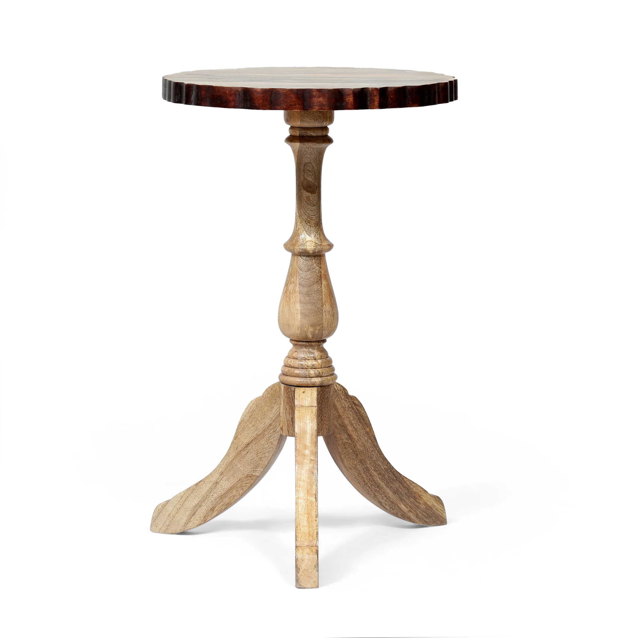 Perry Handcrafted Boho Mango Wood End Table - furnishings
