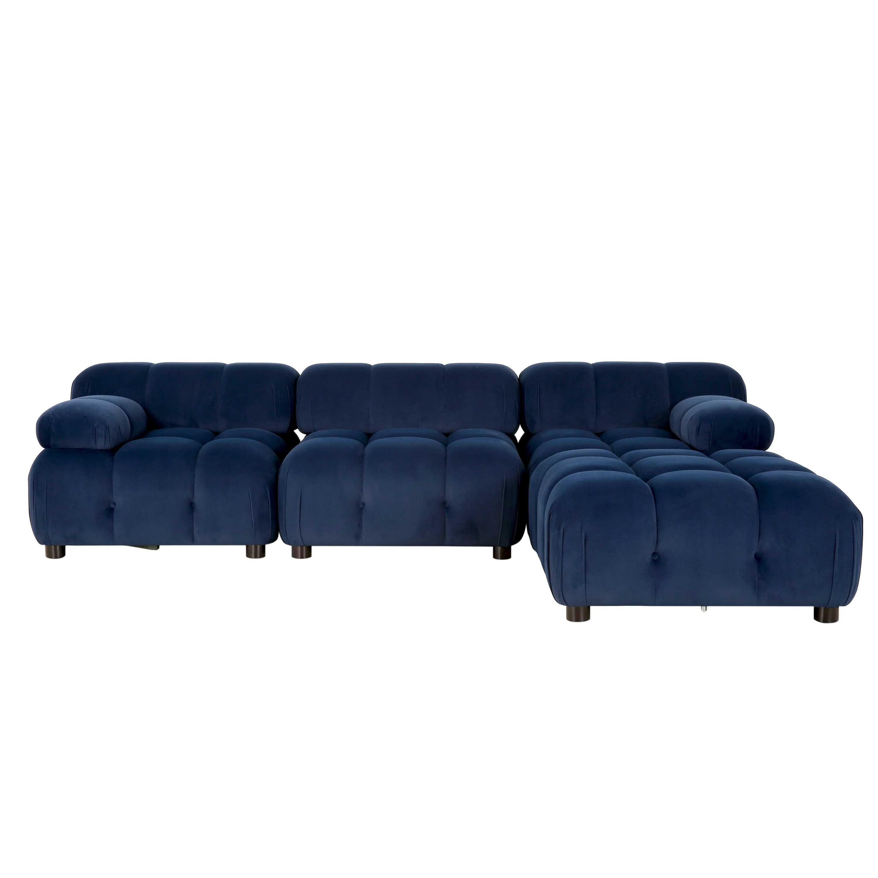 Kildare Velvet 3 Seater Modular Tufted Sectional - furnishings