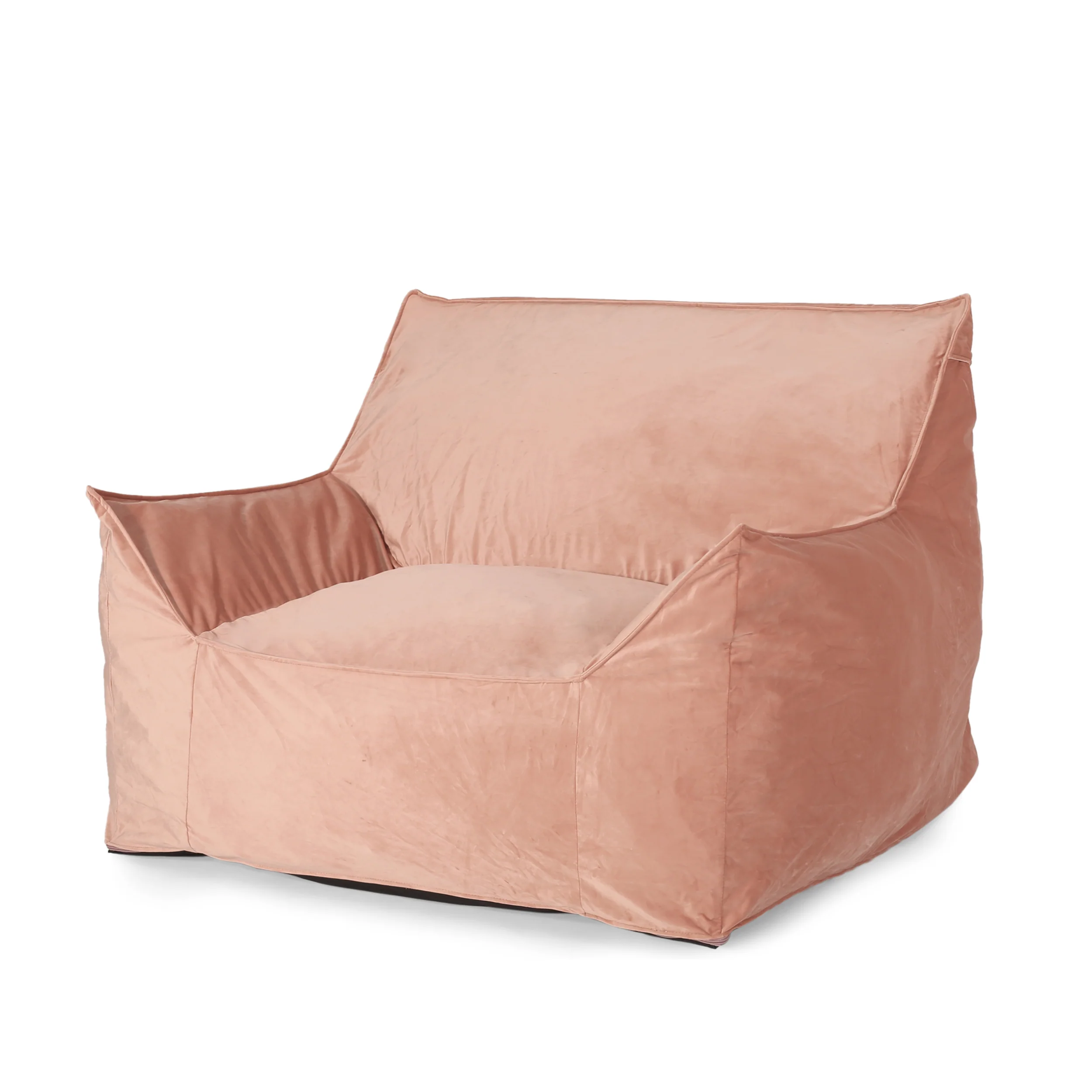 Ehlen Modern Velveteen Bean Bag Chair with Armrests - furnishings
