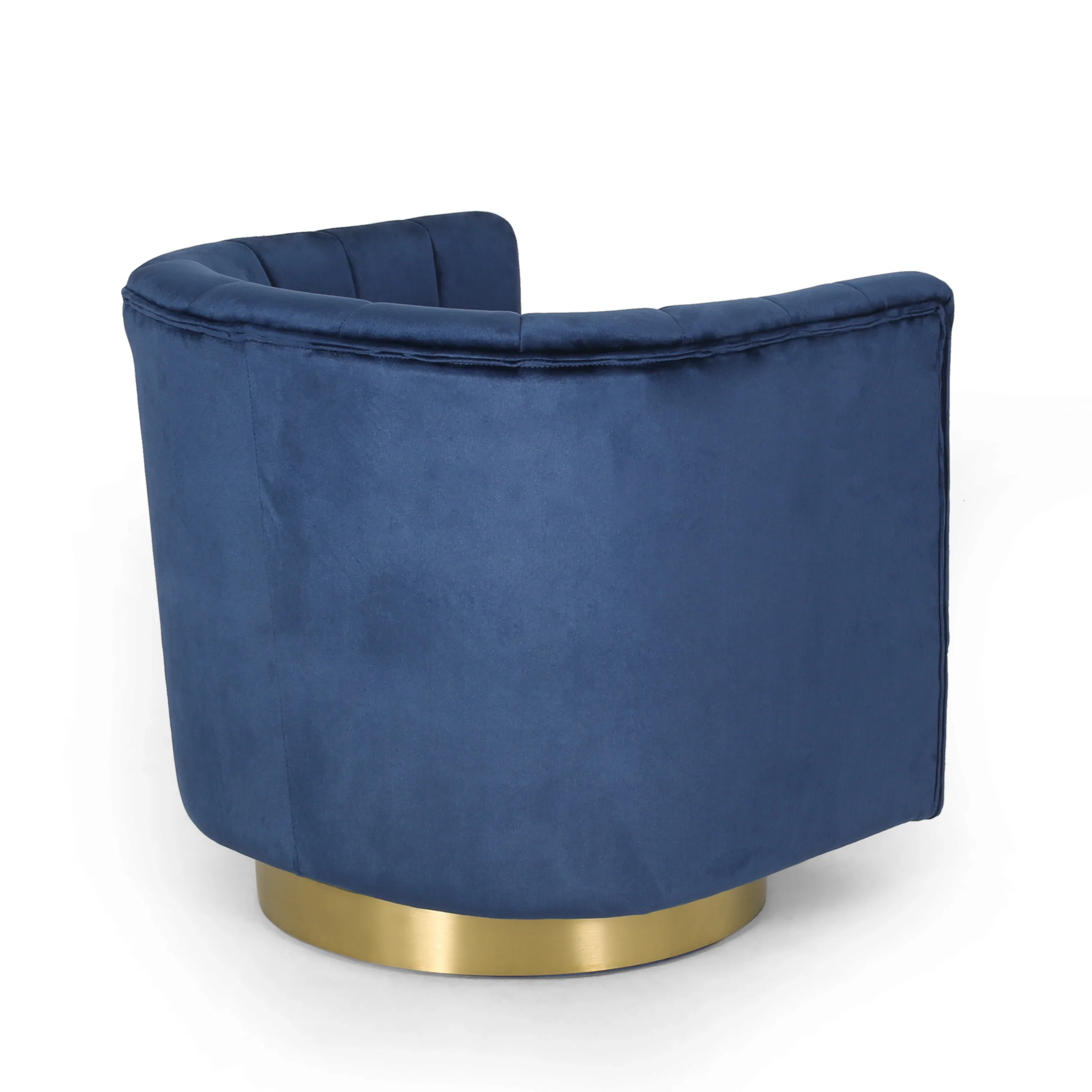 Blairmont Modern Glam Channel Stitch Velvet Swivel Club Chair - furnishings