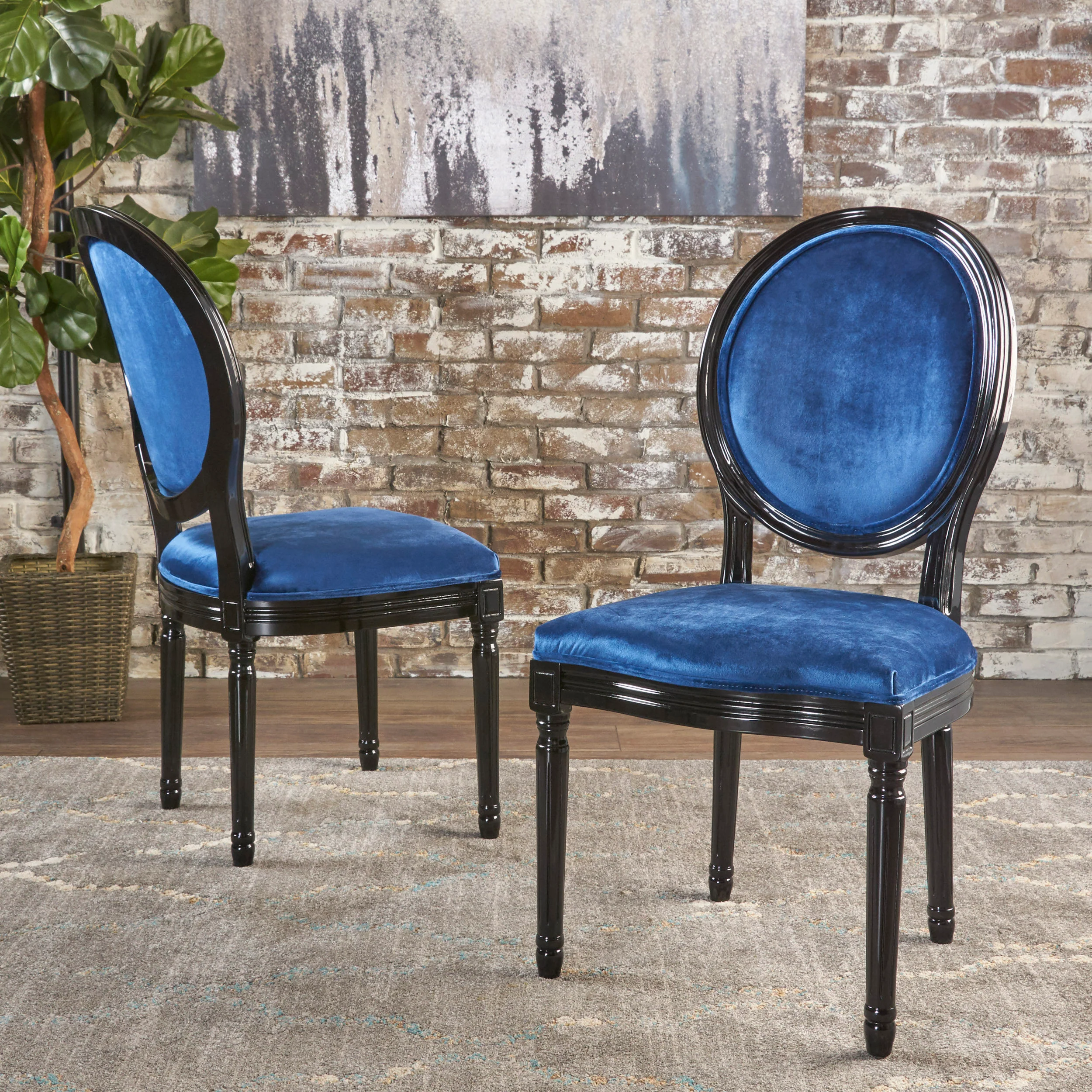Phinnaeus Contemporary Velvet Dining Chairs (Set of 2) - furnishings