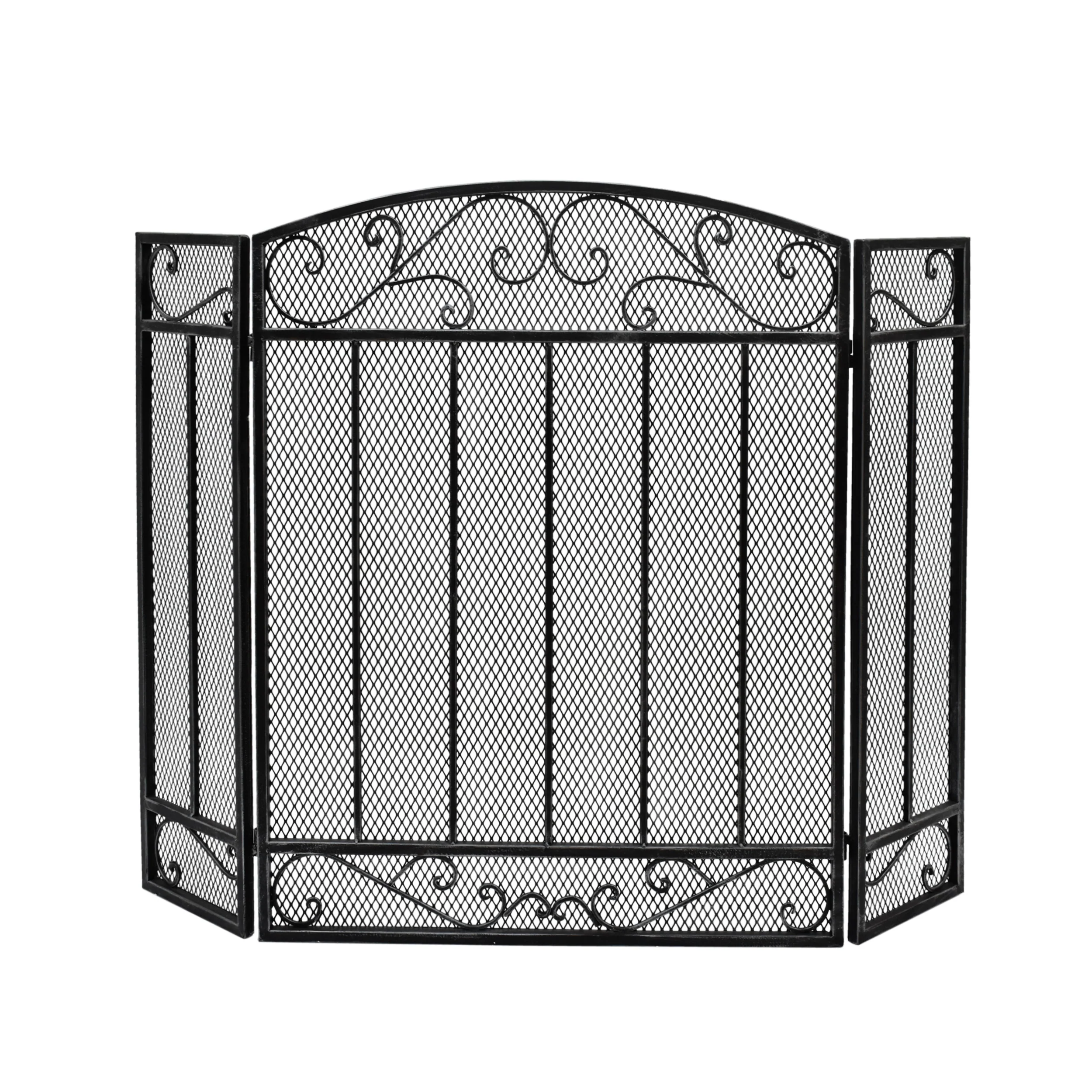 Fernando Contemporary Three Panel Iron Firescreen - furnishings