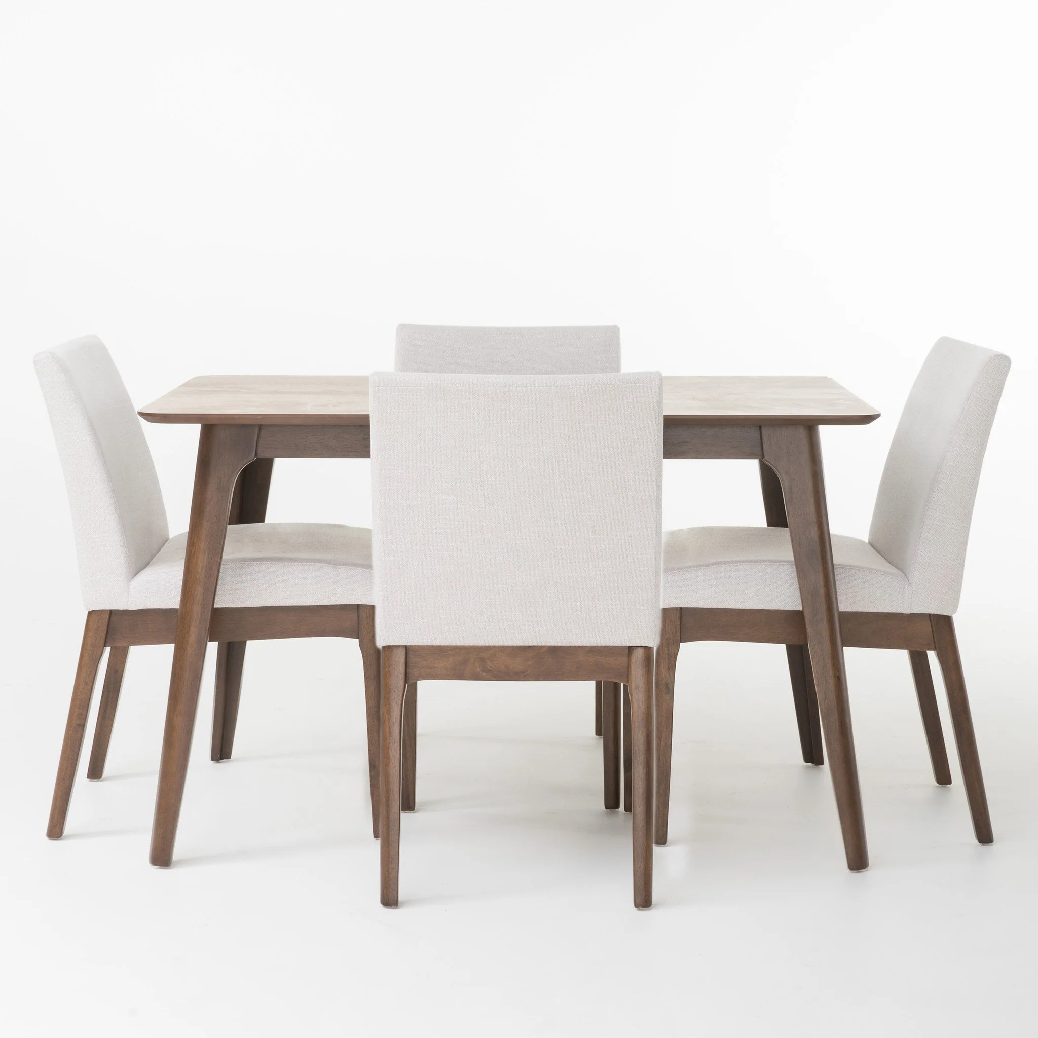Kwame Natural Walnut Finish 50-inch Rectangular 5 Piece Dining Set - furnishings