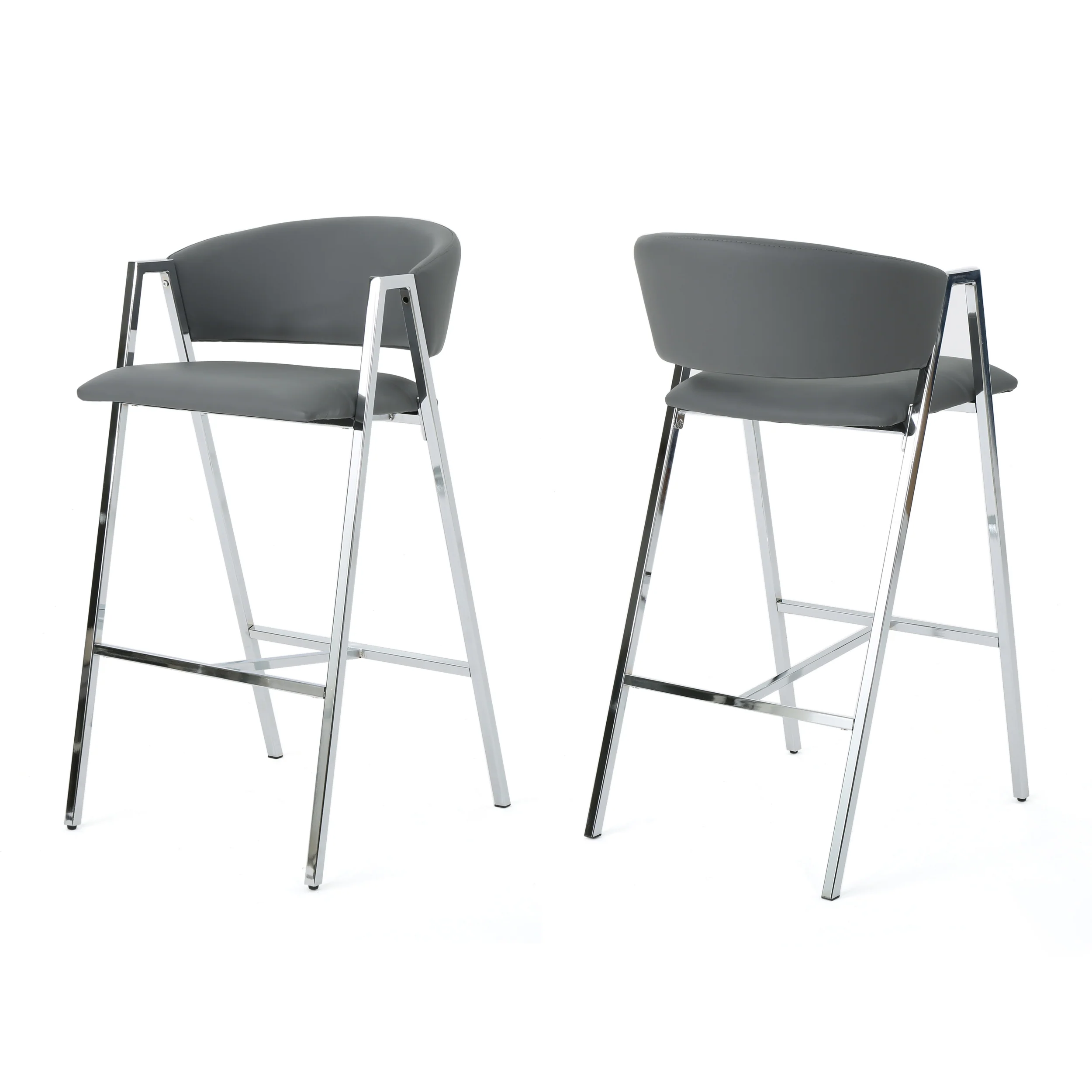Emily Modern Leather 28.25 Inch Barstool (Set of 2) - furnishings