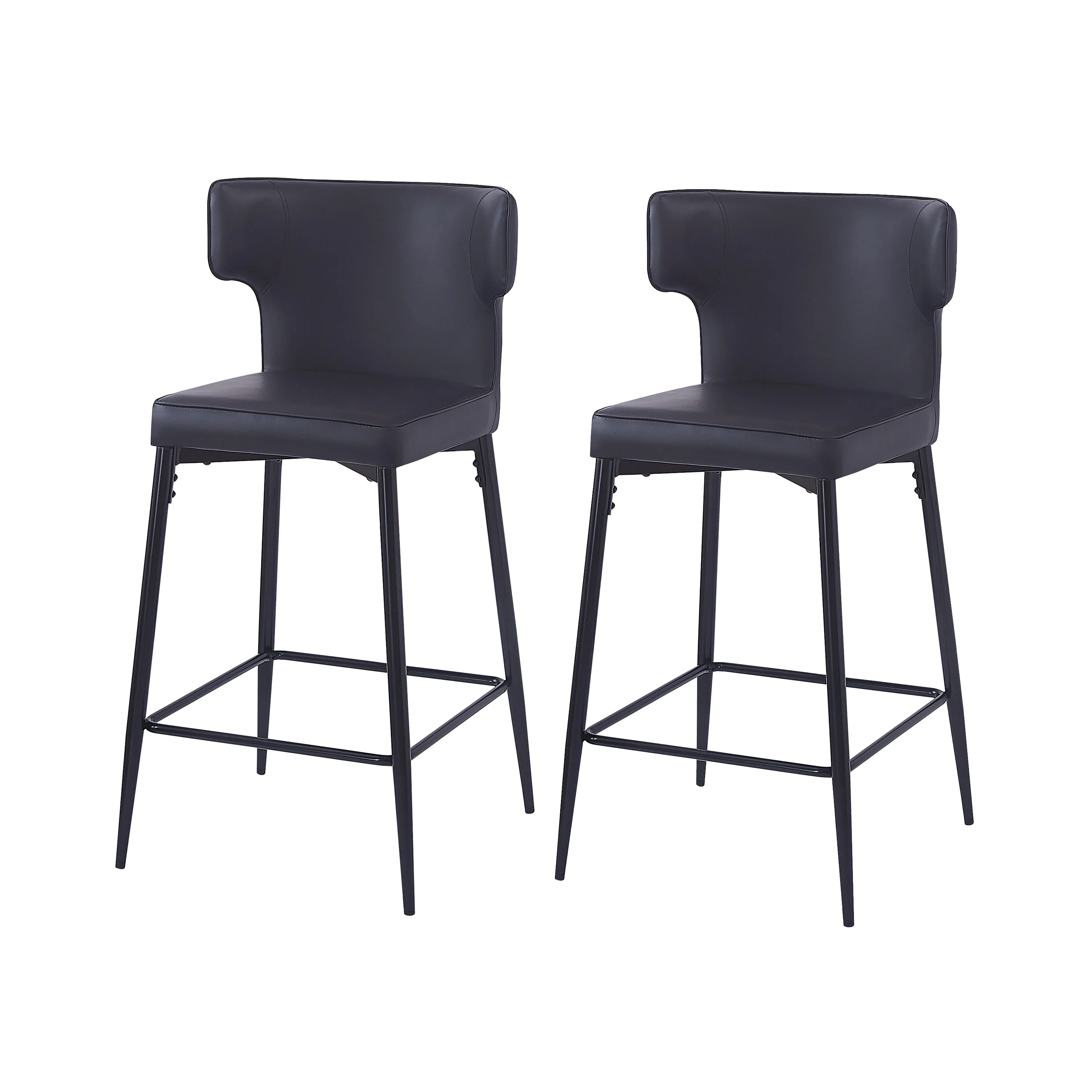 Kilburn Modern Upholstered Cushioned PU Leather Counter Stool with Footrest - furnishings