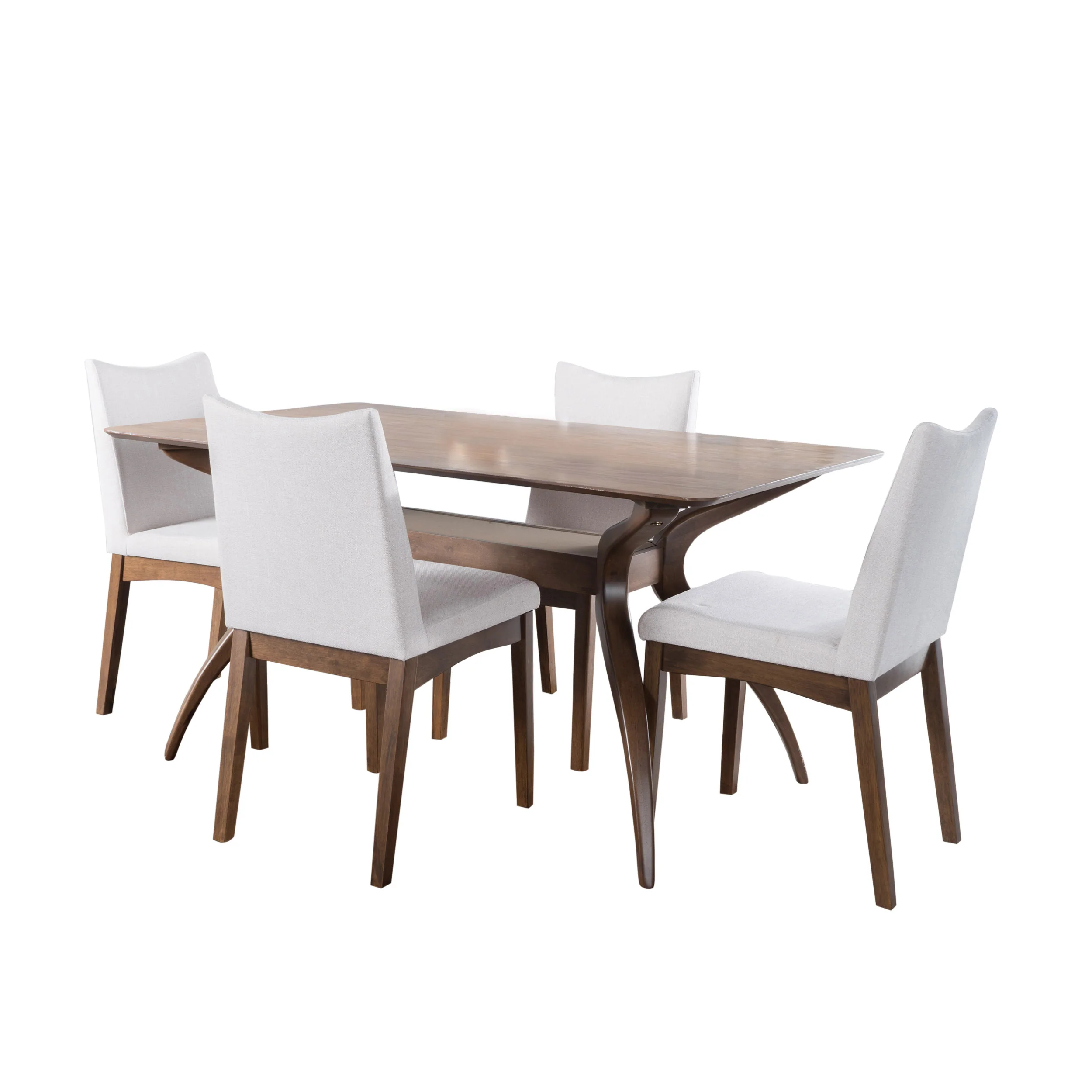 Gertrude Mid-Century Modern 4 Seater Dining Set - furnishings