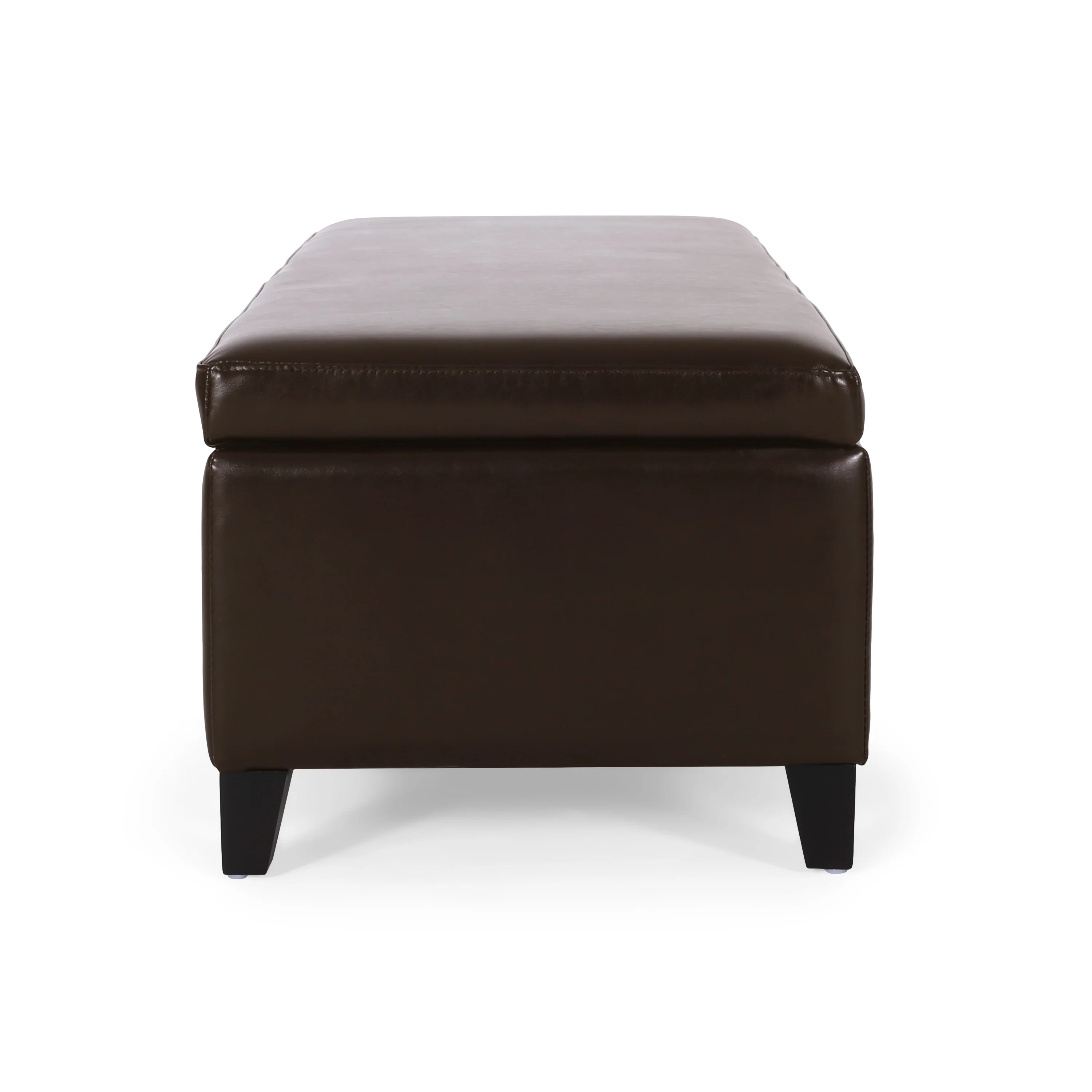 Stratford Leather Storage Ottoman Bench - furnishings