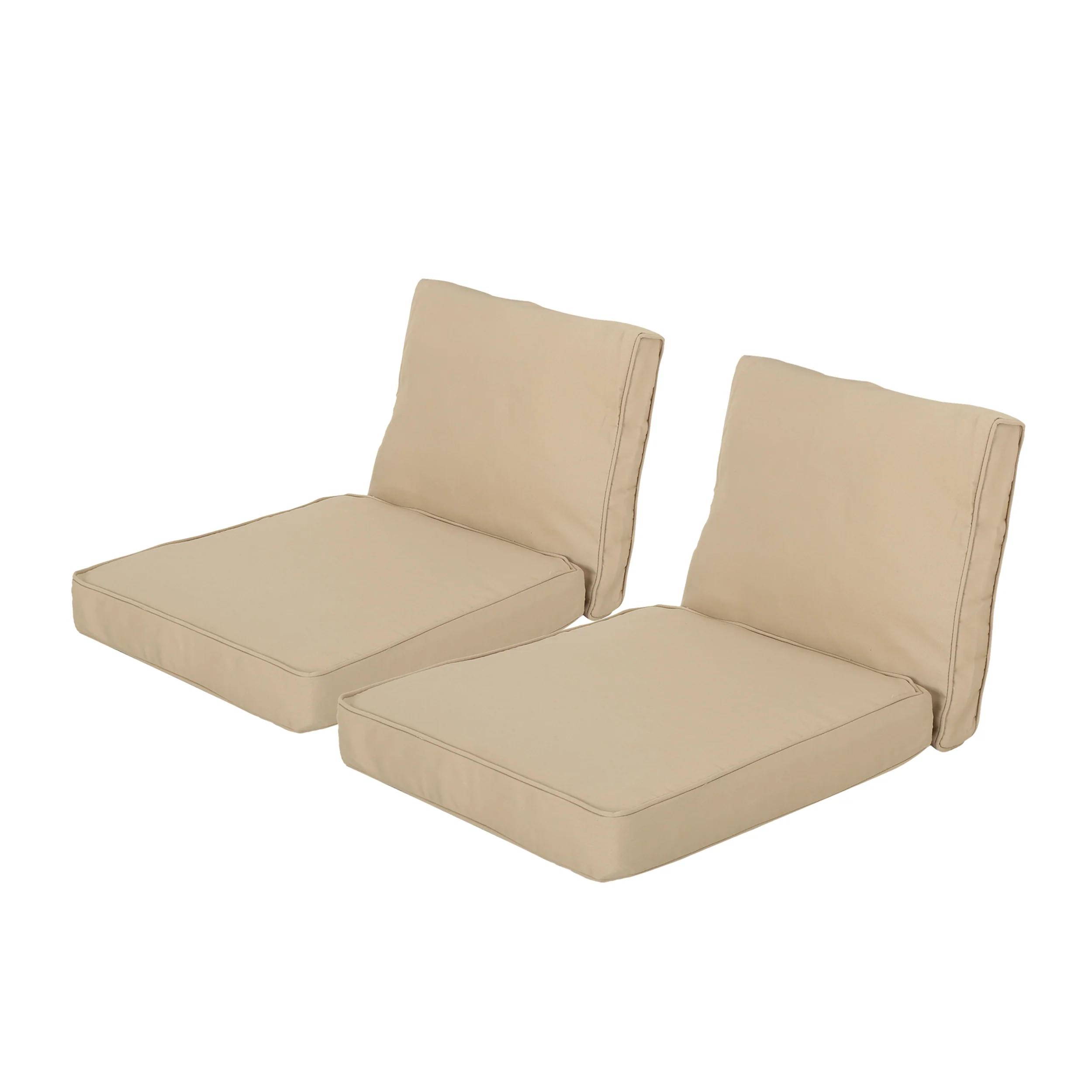 Atiyah Outdoor Water Resistant Fabric Club Chair Cushions with Piping (Set of 2) - furnishings