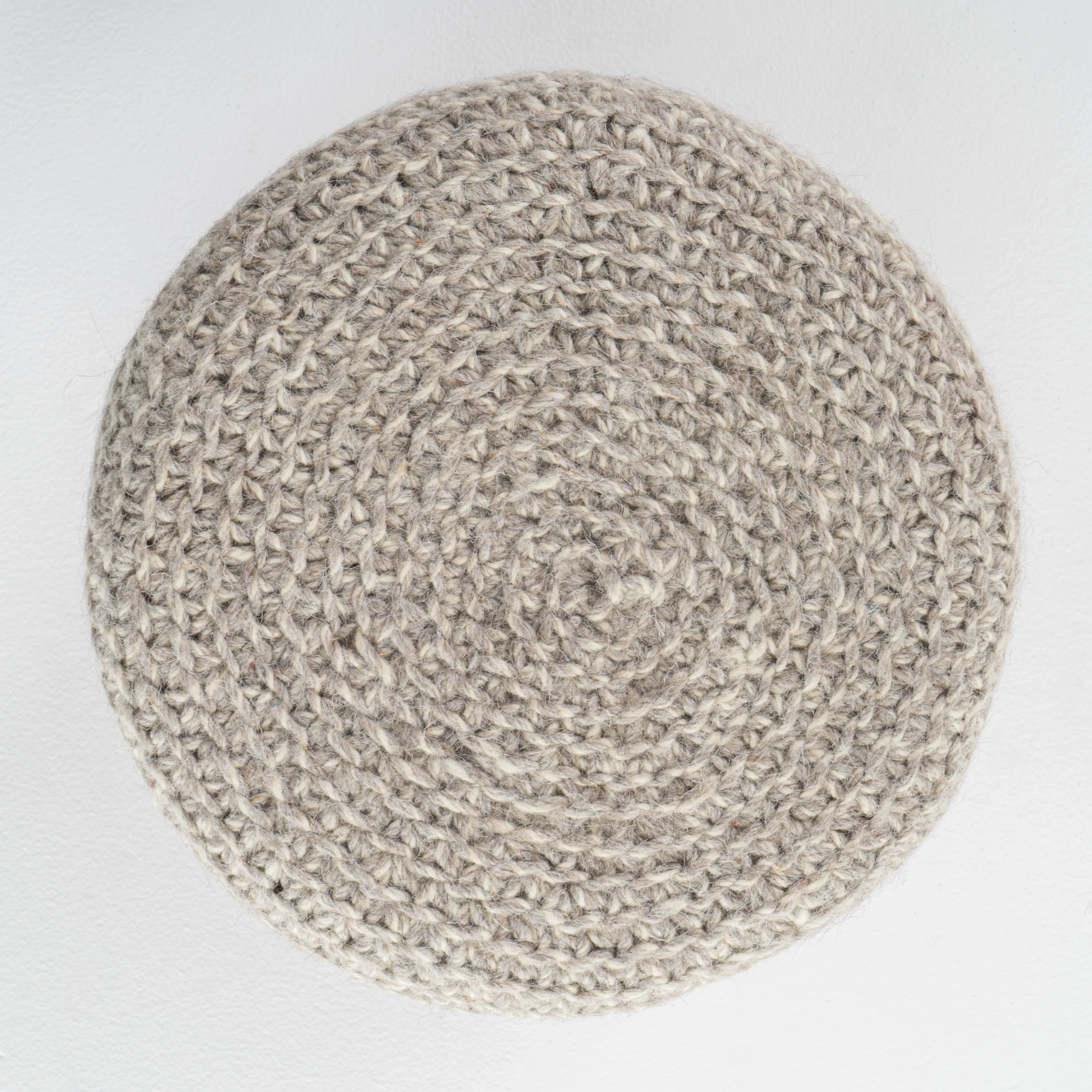 Ponelli Handcrafted Boho Wool Ottoman Stool - furnishings