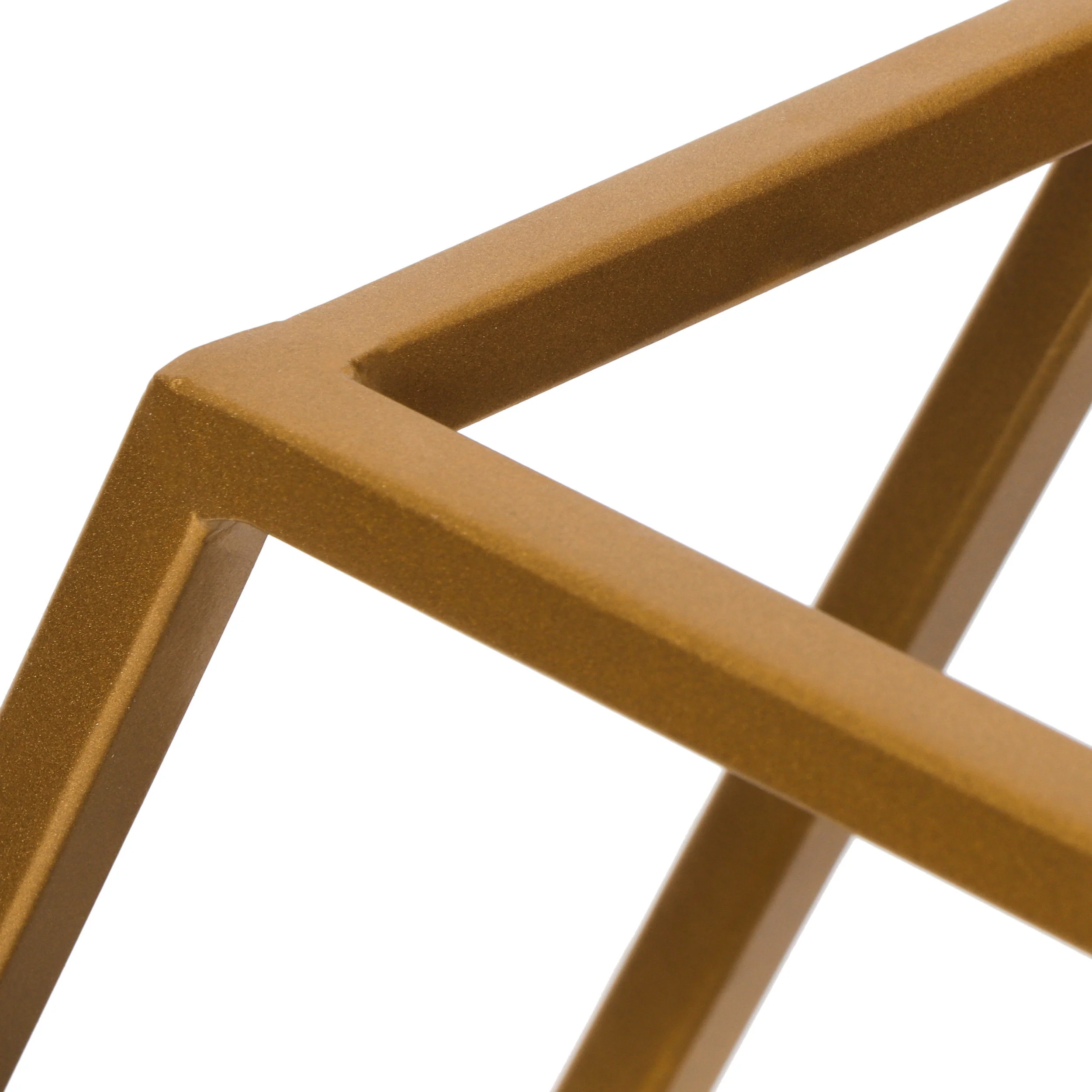 Mohaven Modern Glam Handcrafted Glass 2 Shelf Hexagonal Decorative Shelf, Antique Gold - furnishings