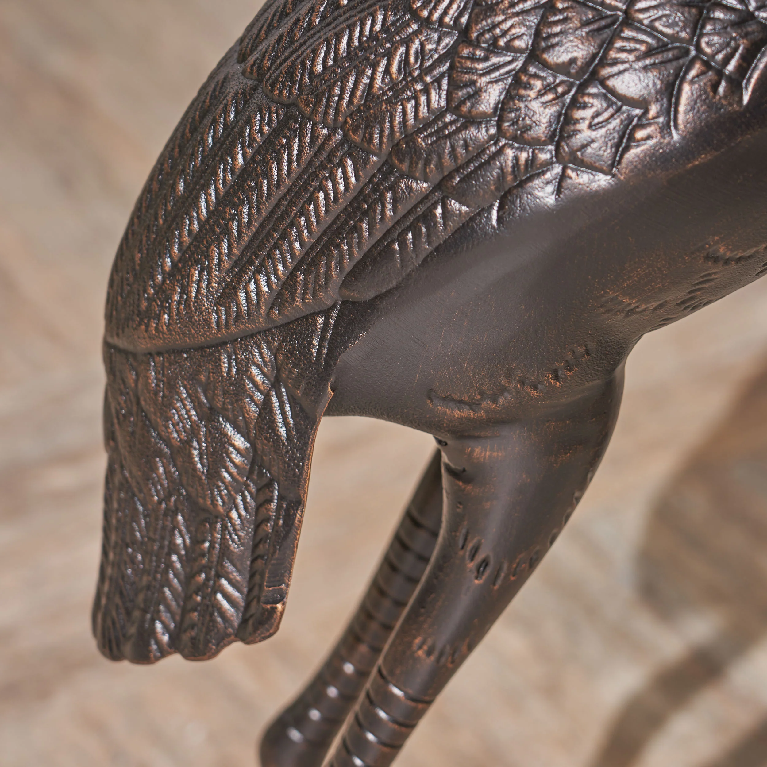 Mark Outdoor Dark Bronze Aluminum Crane/Heron Statues (Set of 2) - furnishings