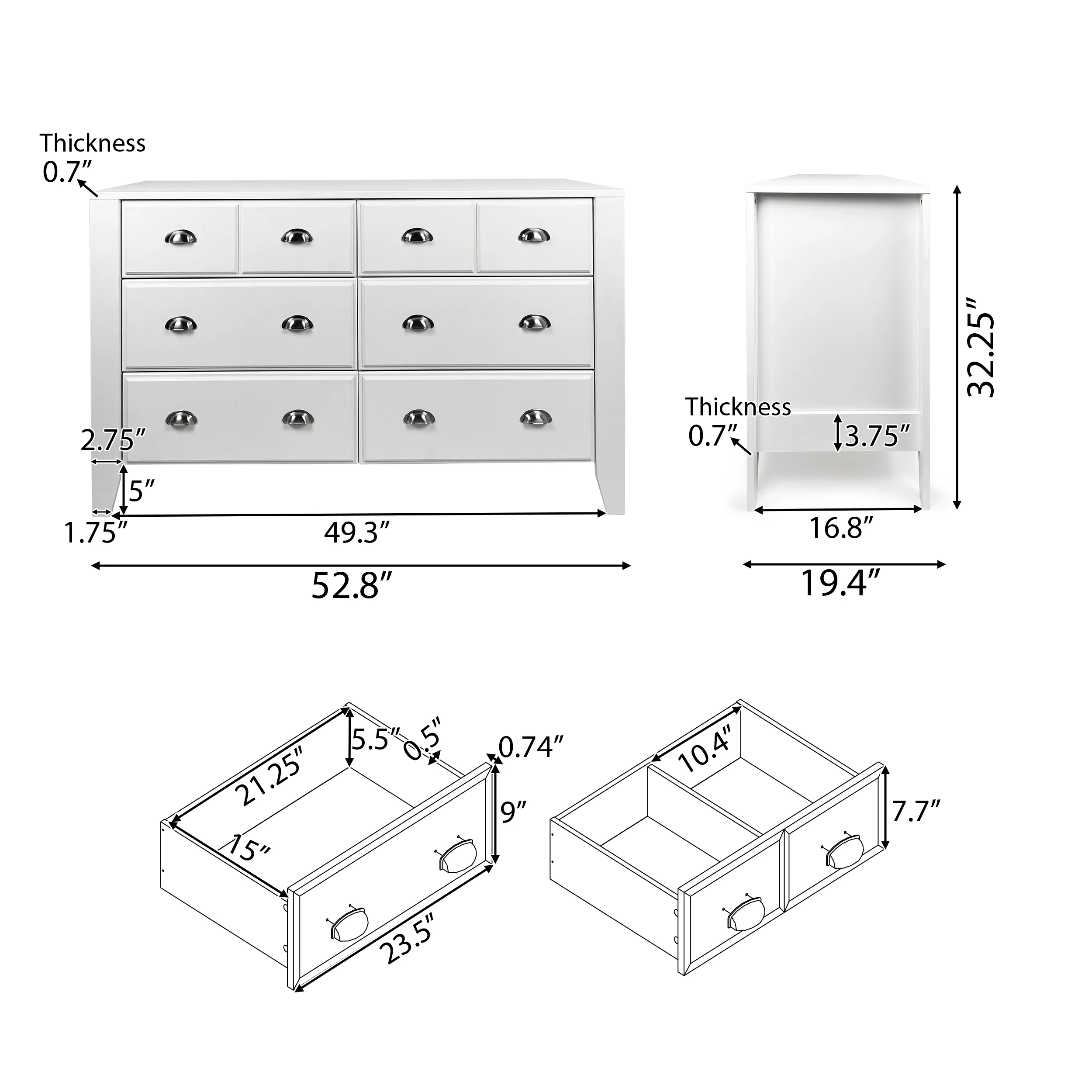 Cleary Contemporary Faux Wood 6 Drawer Double Dresser - furnishings