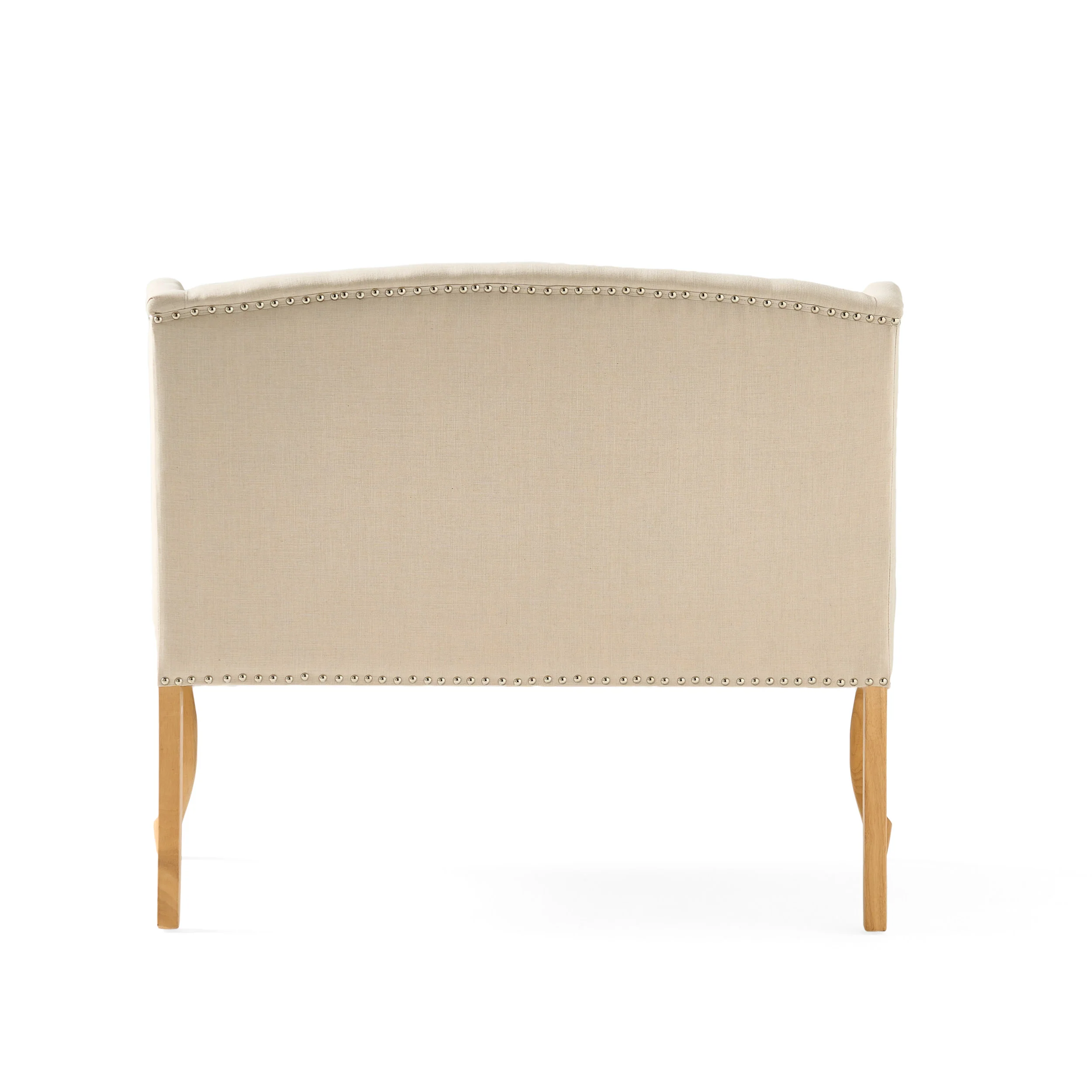 Eva French Country Style Tufted Beige Fabric Wingback Bench - furnishings