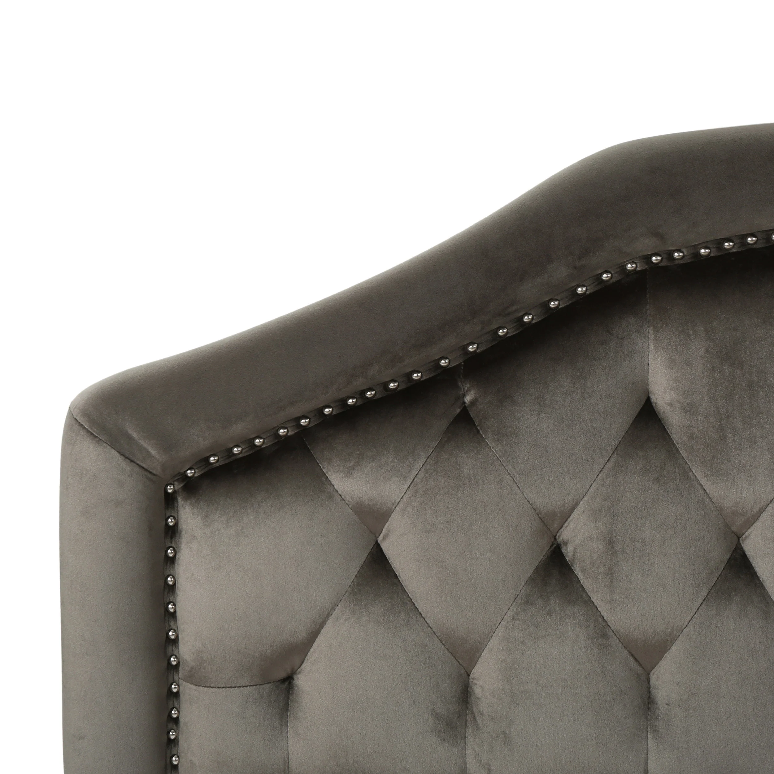 Lazarus New Velvet Studded Seam Tufted Queen/Full Headboard - furnishings