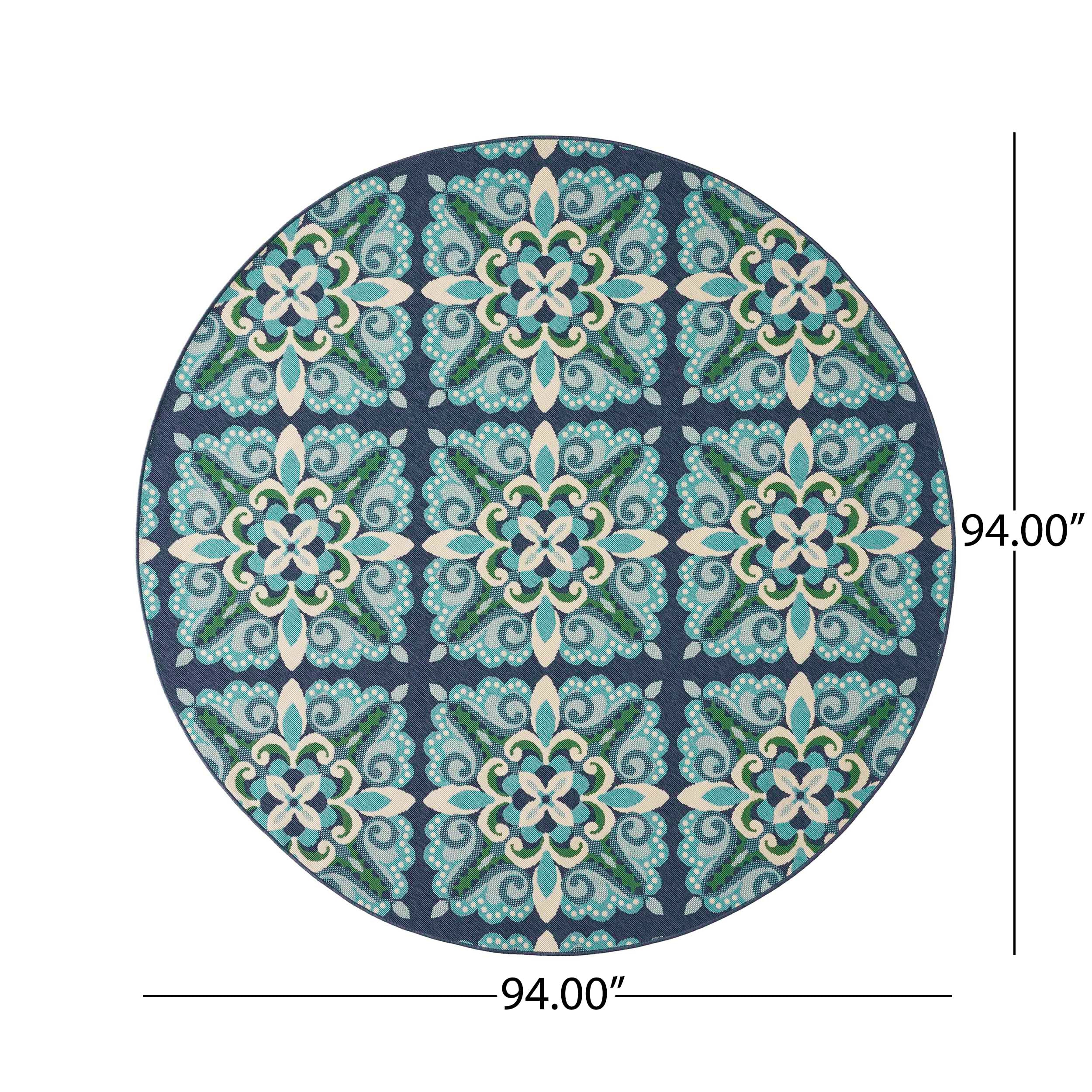 Pazel Indoor/Outdoor Floral Area Rug, Blue and Green - furnishings