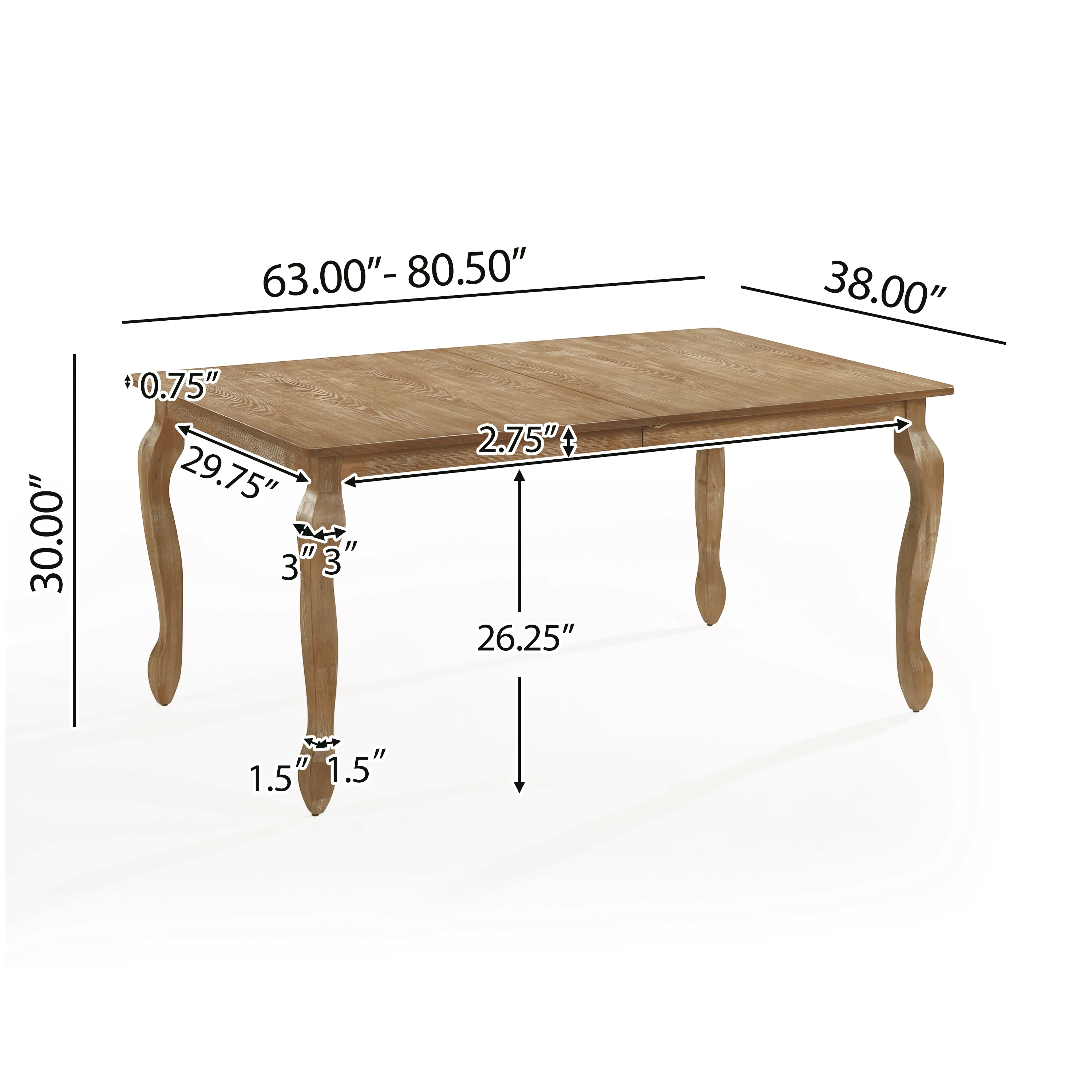 Birdsong French Country Wooden Expandable Dining Table - furnishings