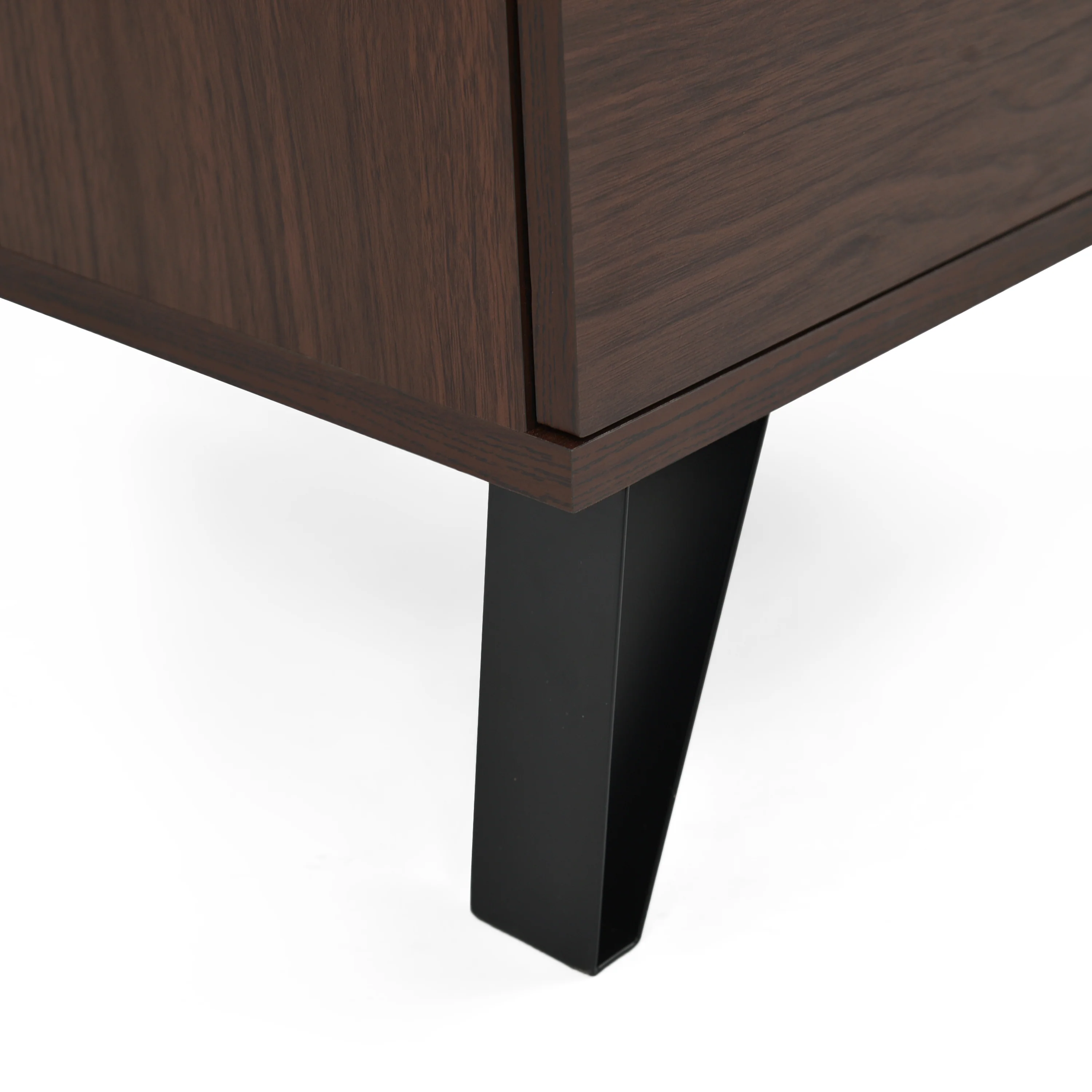 Demijen Modern Industrial 5 Drawer Dresser, Walnut and Matte Black - furnishings