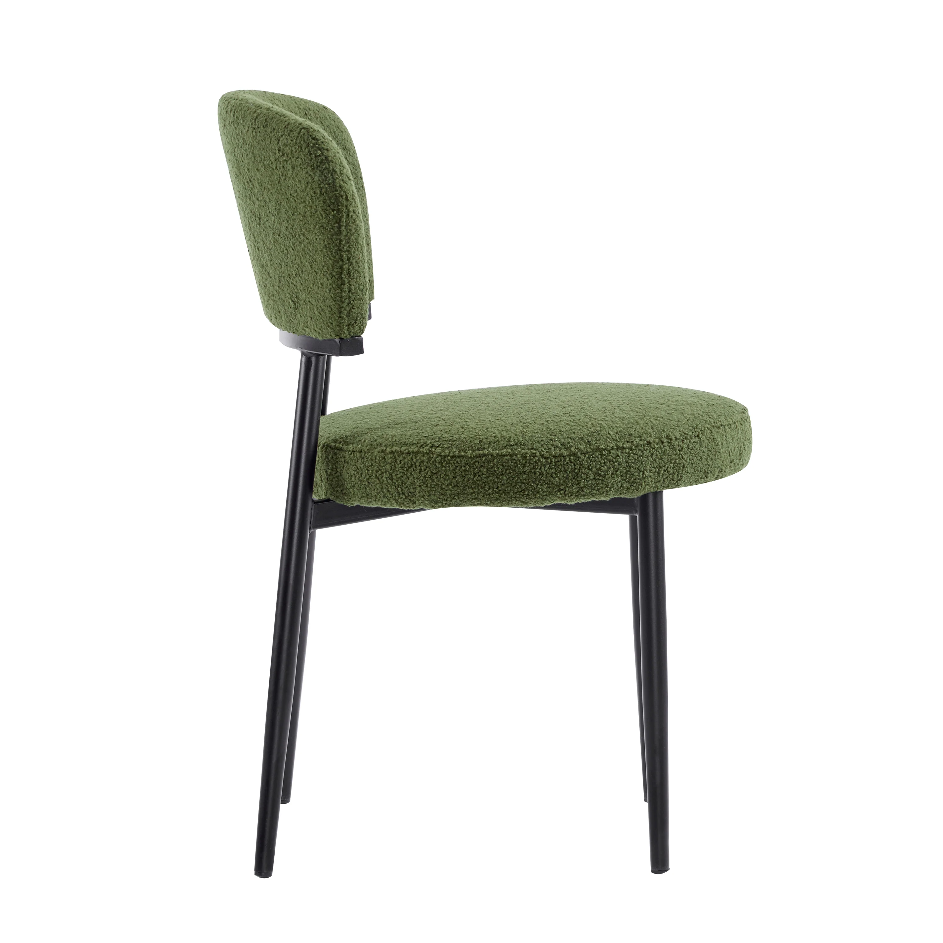 Leandera Modern Upholstered Dining Chairs, Metal Frame, Set of 2 - furnishings