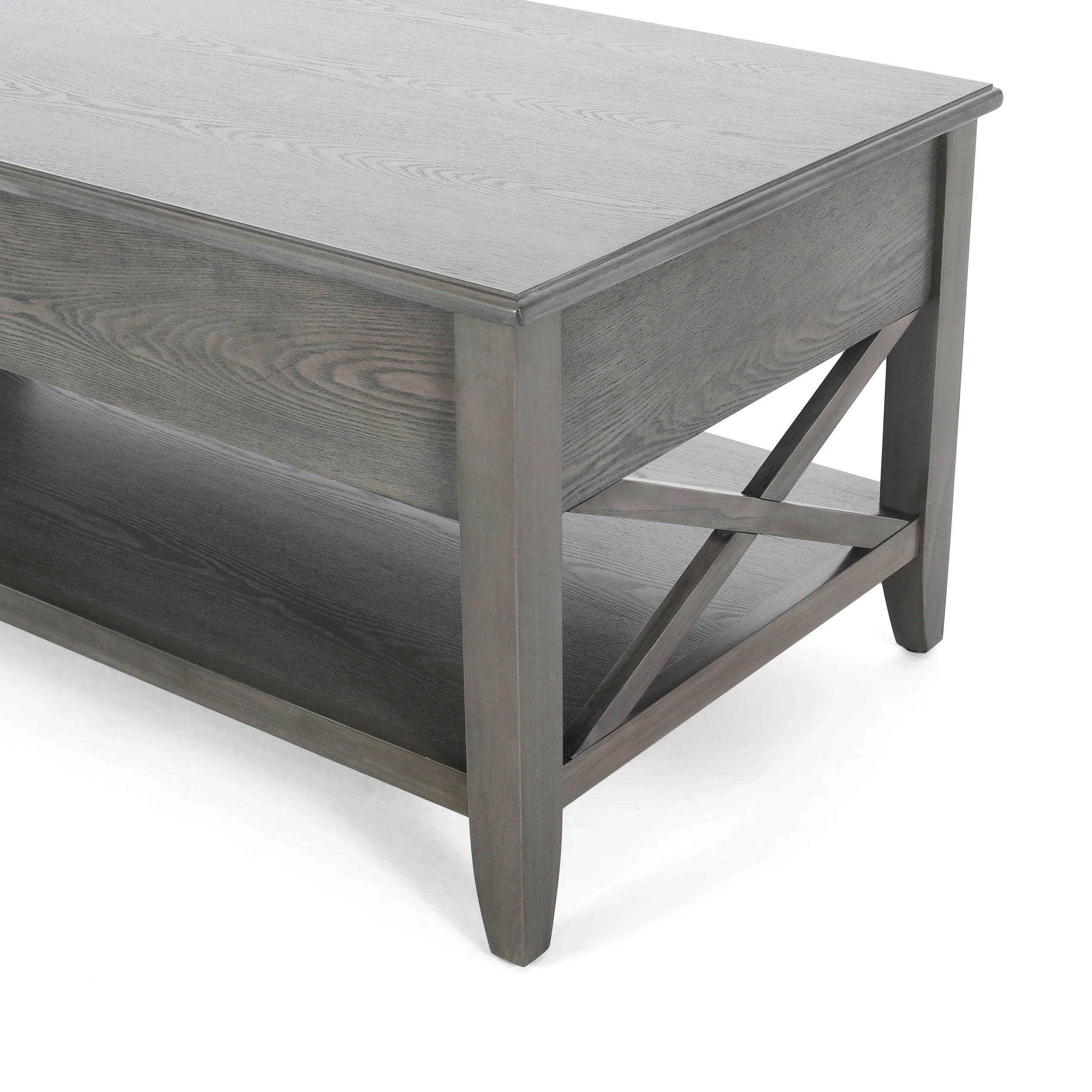 Laurel Luke Farmhouse Faux Wood Lift Top Coffee Table - furnishings