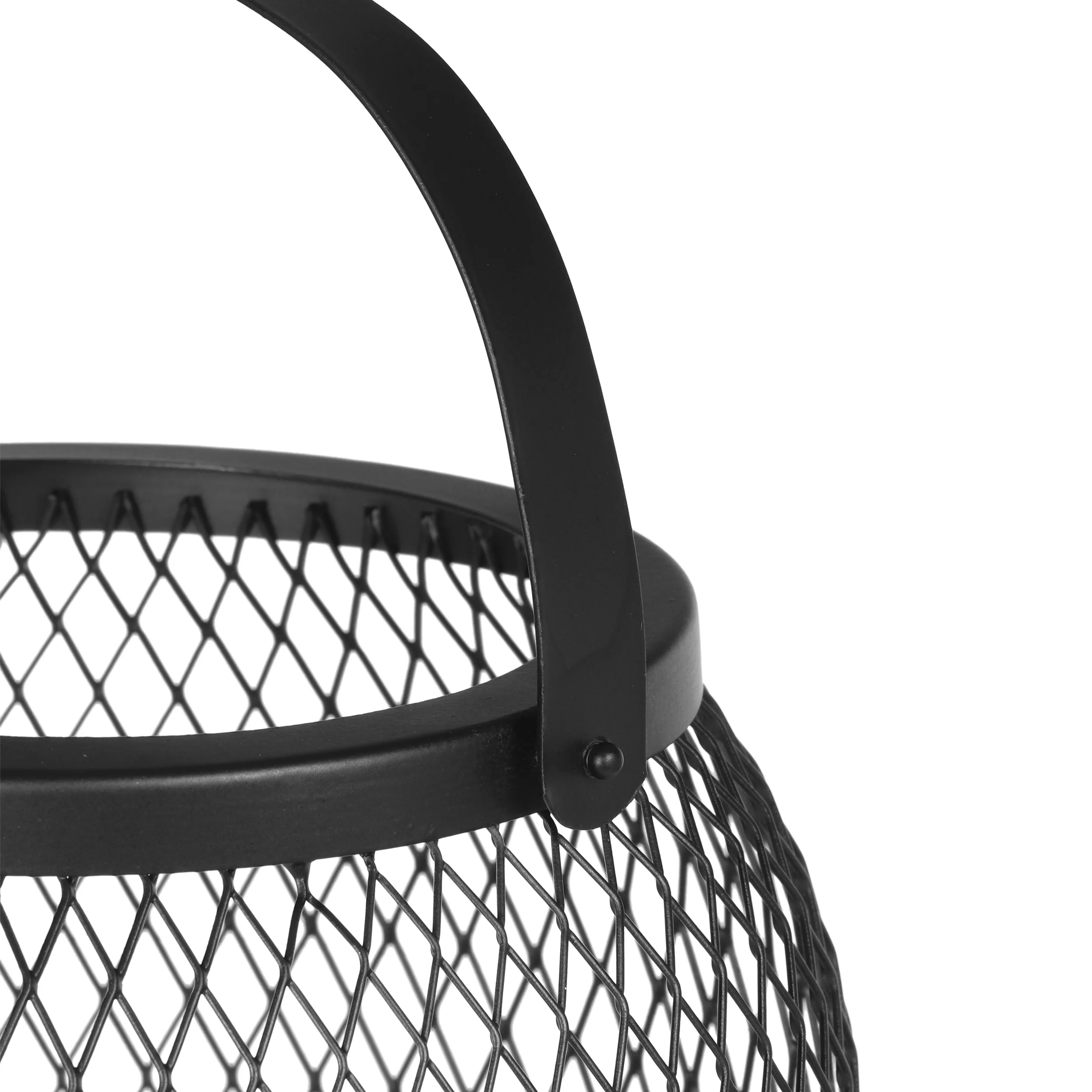 Randlett Handmade Iron Lantern Tea Light Candle Holder, Black - furnishings