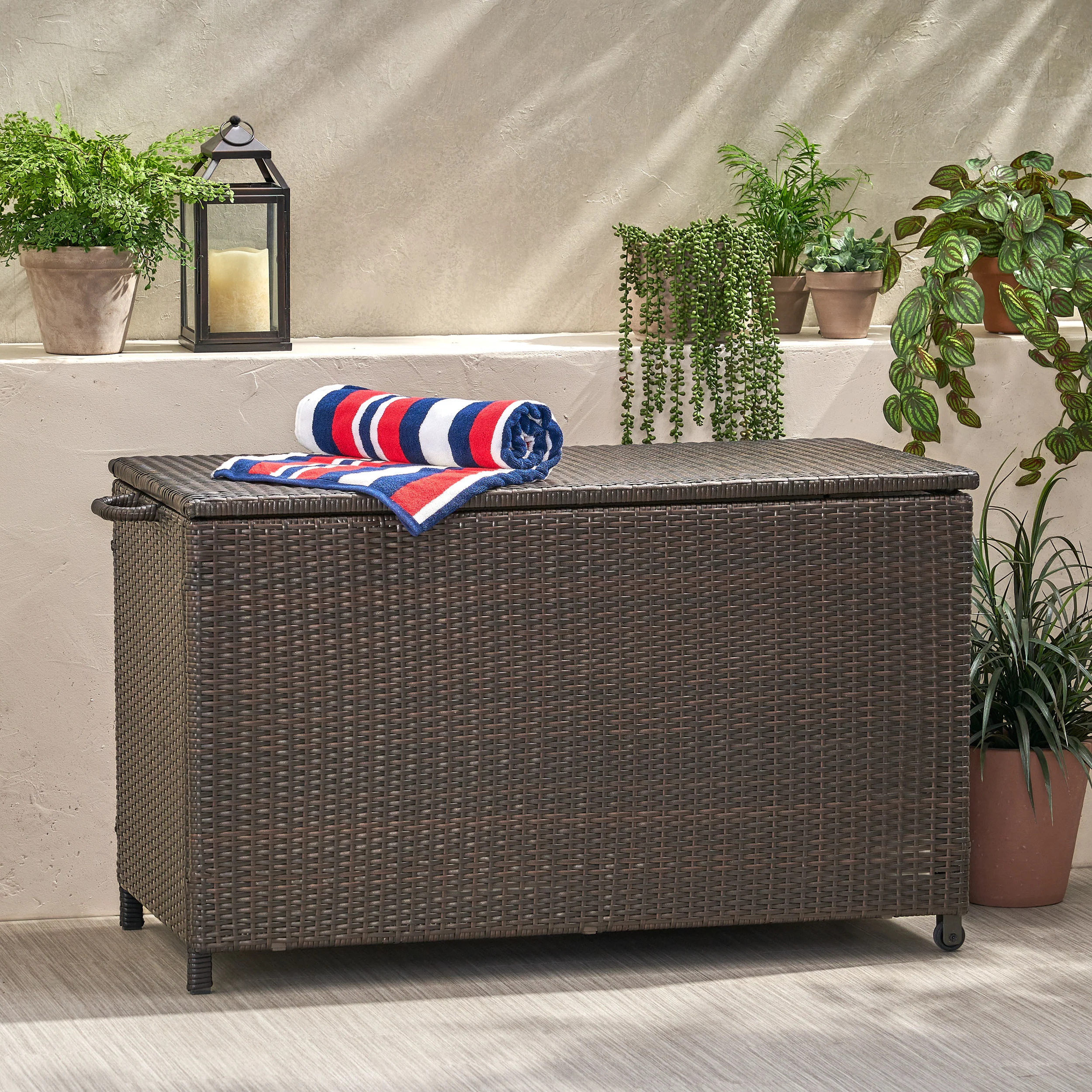 Freeport Brown Wicker Storage Bin - furnishings